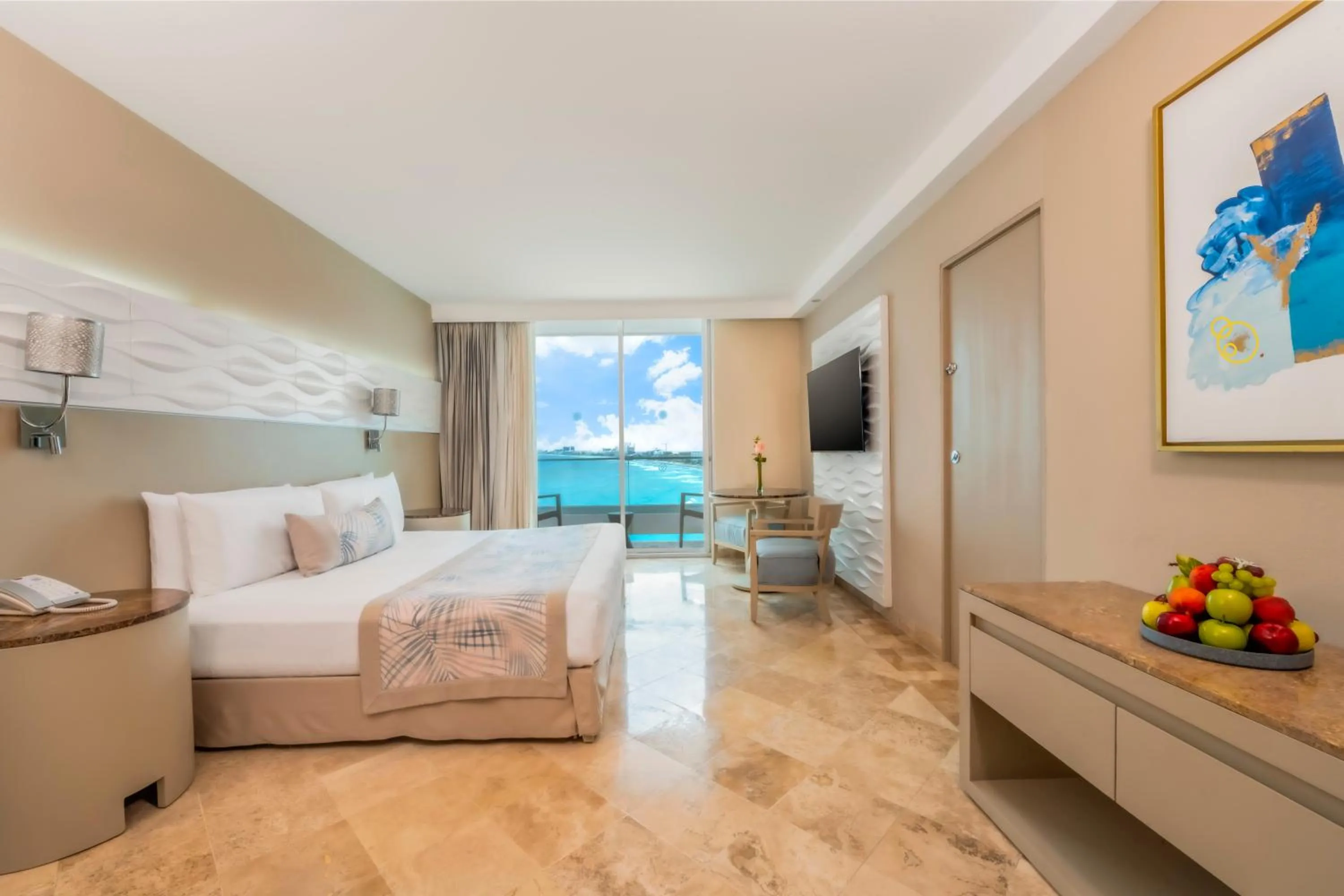 Bed in Krystal Grand Cancun All Inclusive