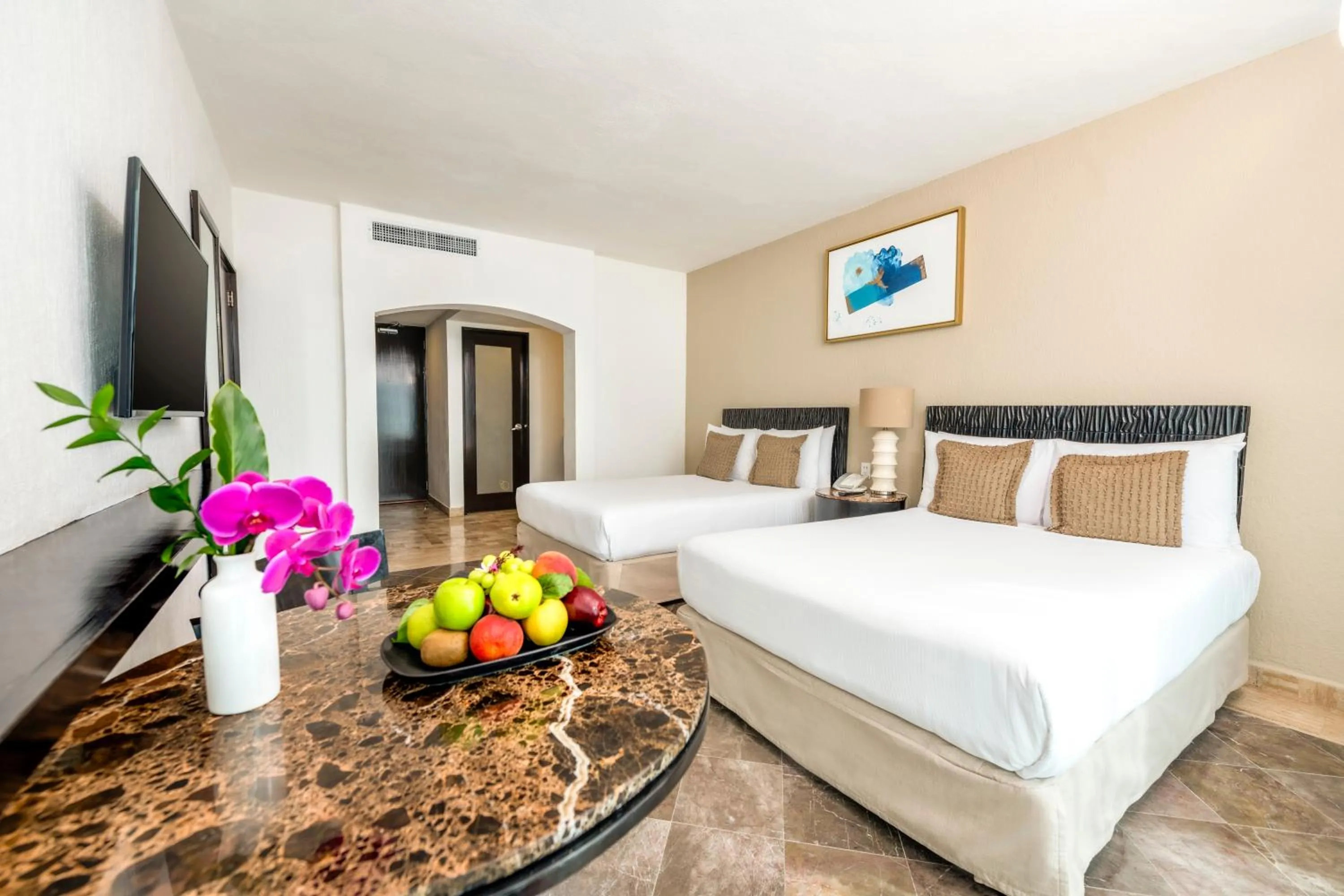 Bed in Krystal Grand Cancun All Inclusive