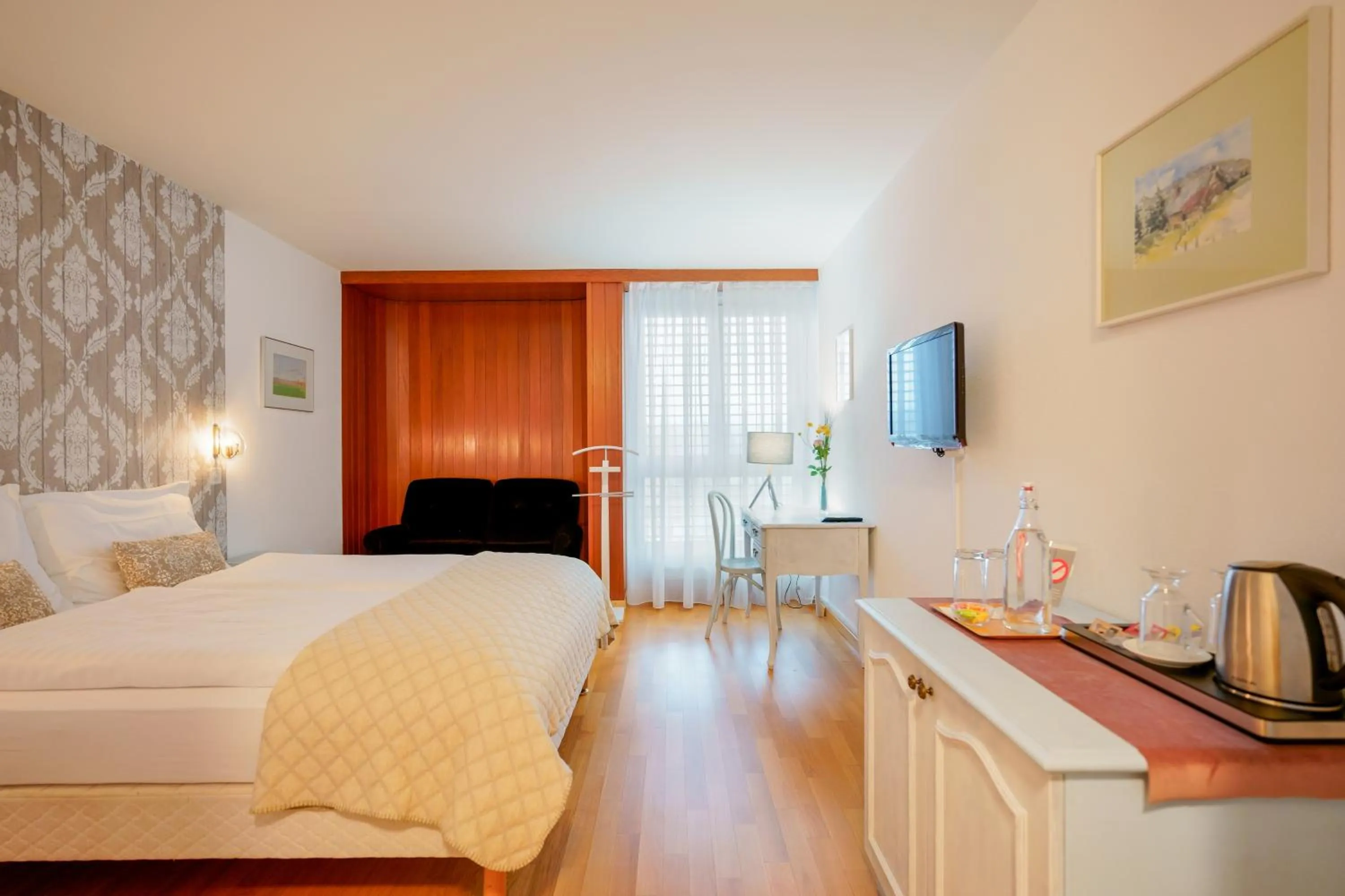 Photo of the whole room, Bed in Hôtel du Grand-Pré