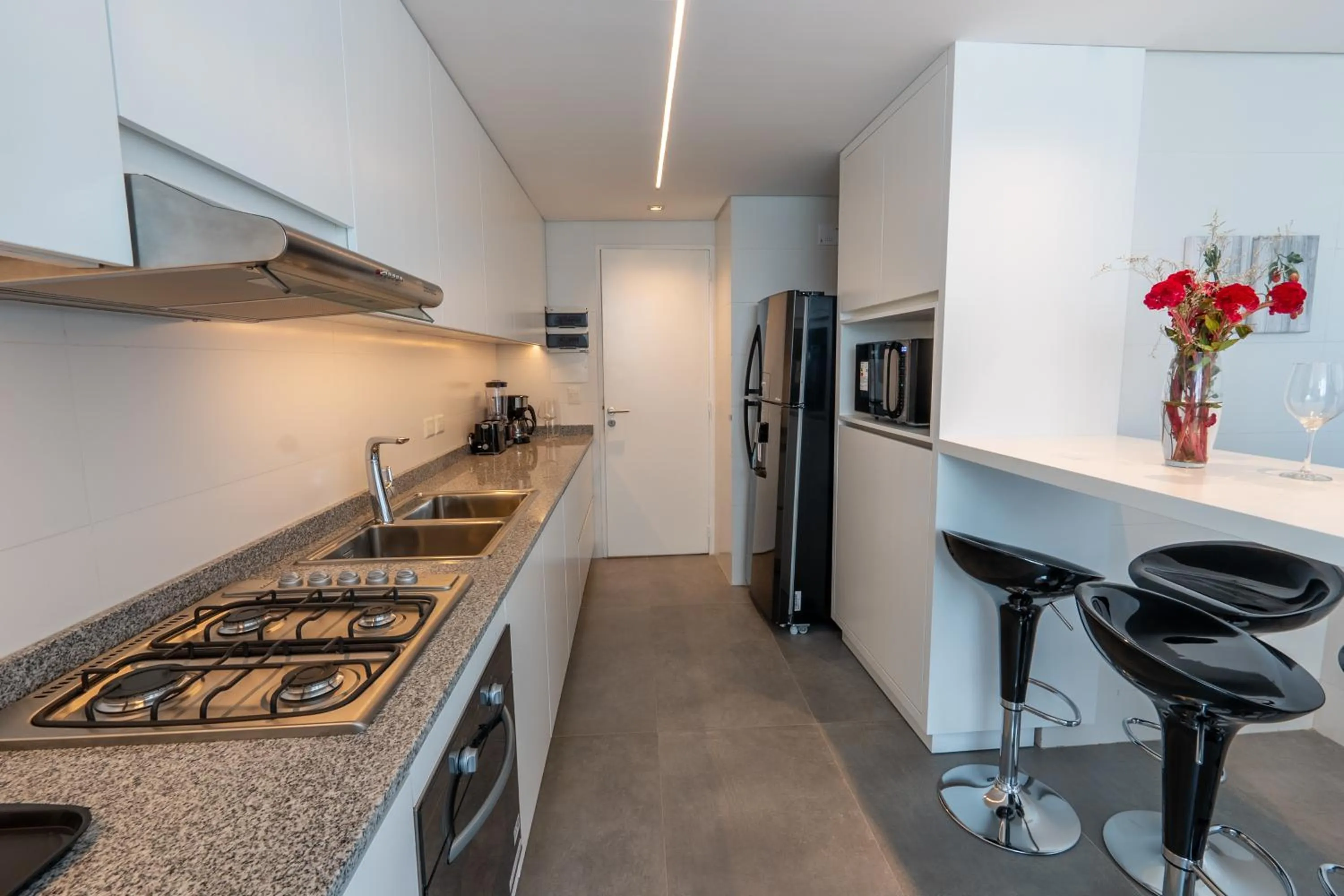 Kitchen or kitchenette in Aparthotel Trianon Recoleta