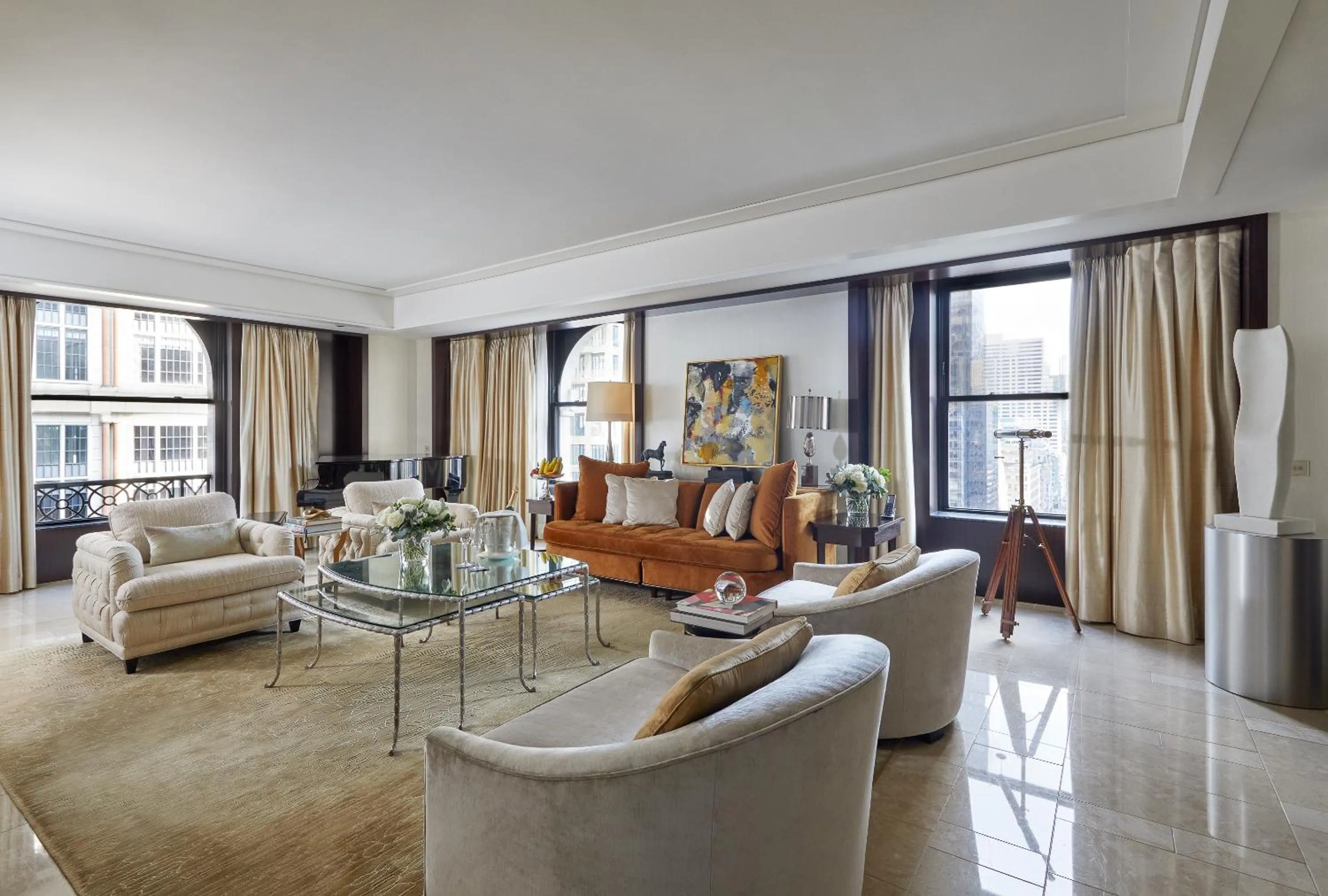 Living room in The Peninsula New York