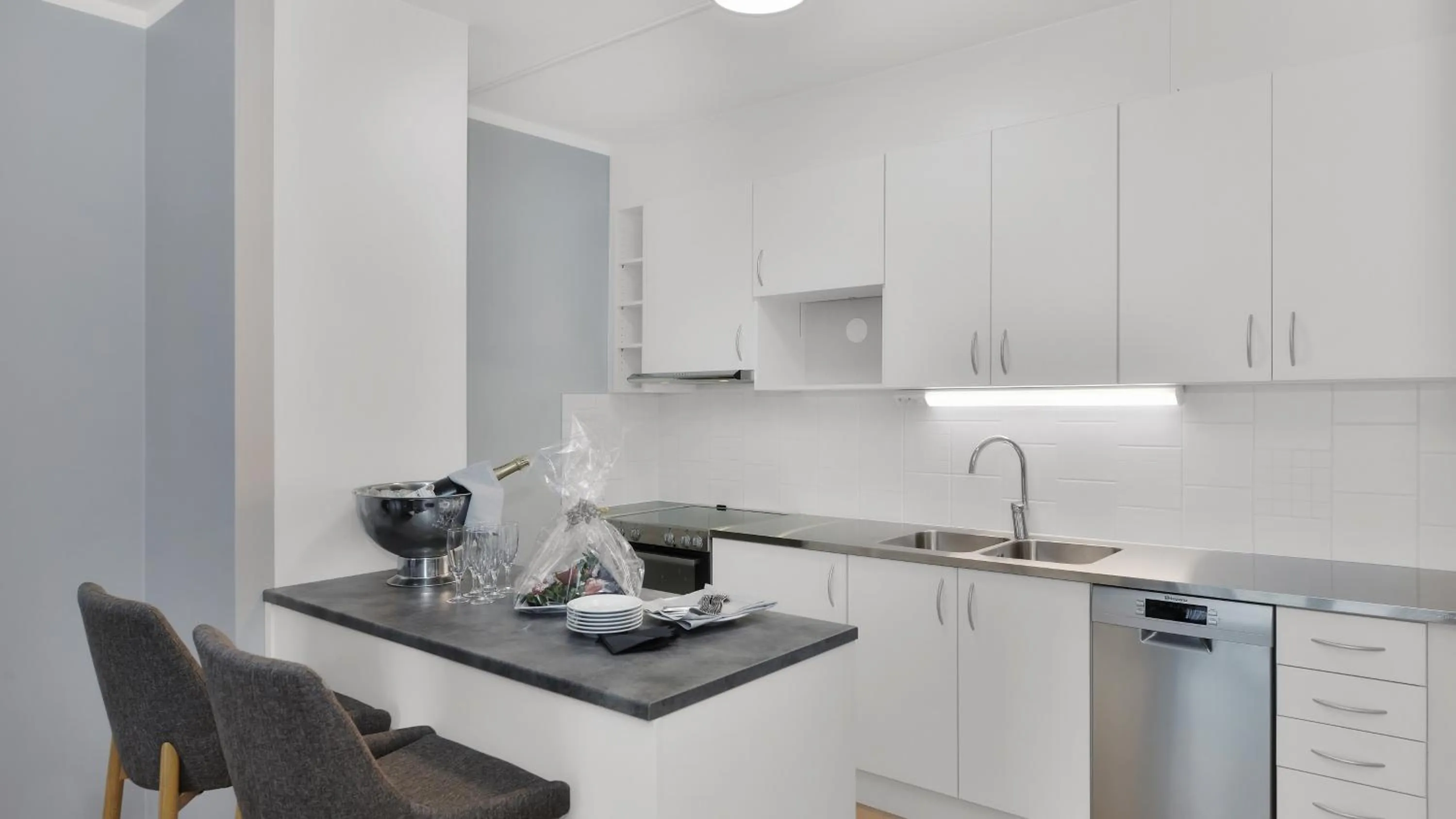 Kitchen or kitchenette in Strand Hotell Borgholm