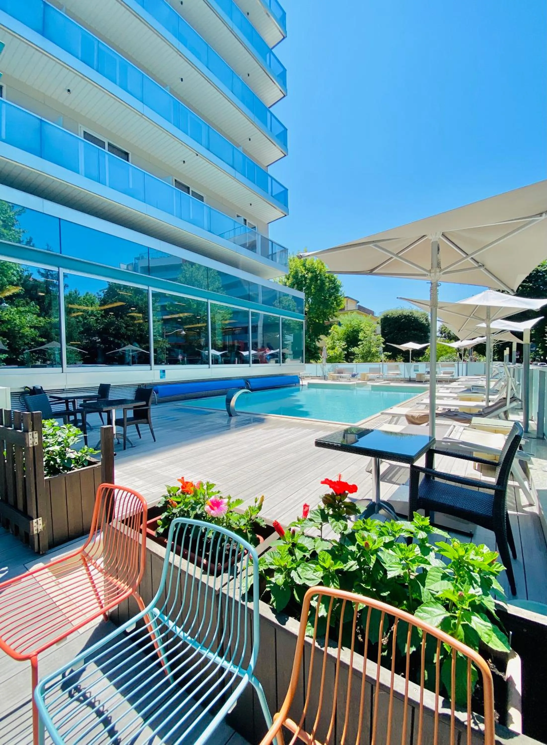 Pool view in Aqua Hotel