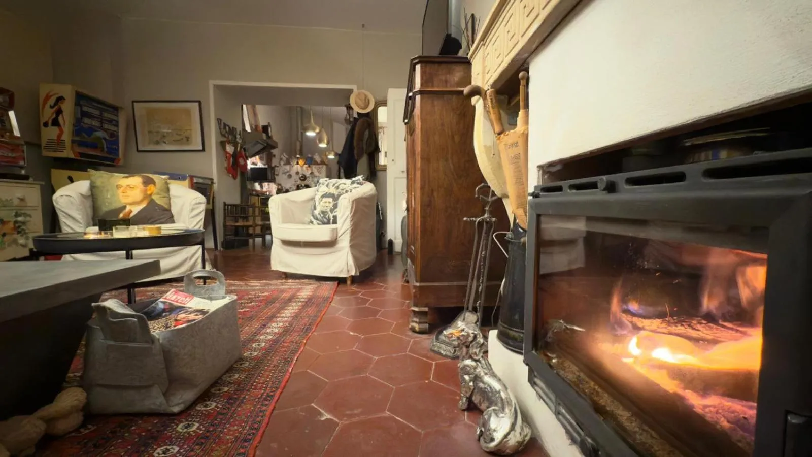 fireplace in La PULCINELLA Maison de Famille