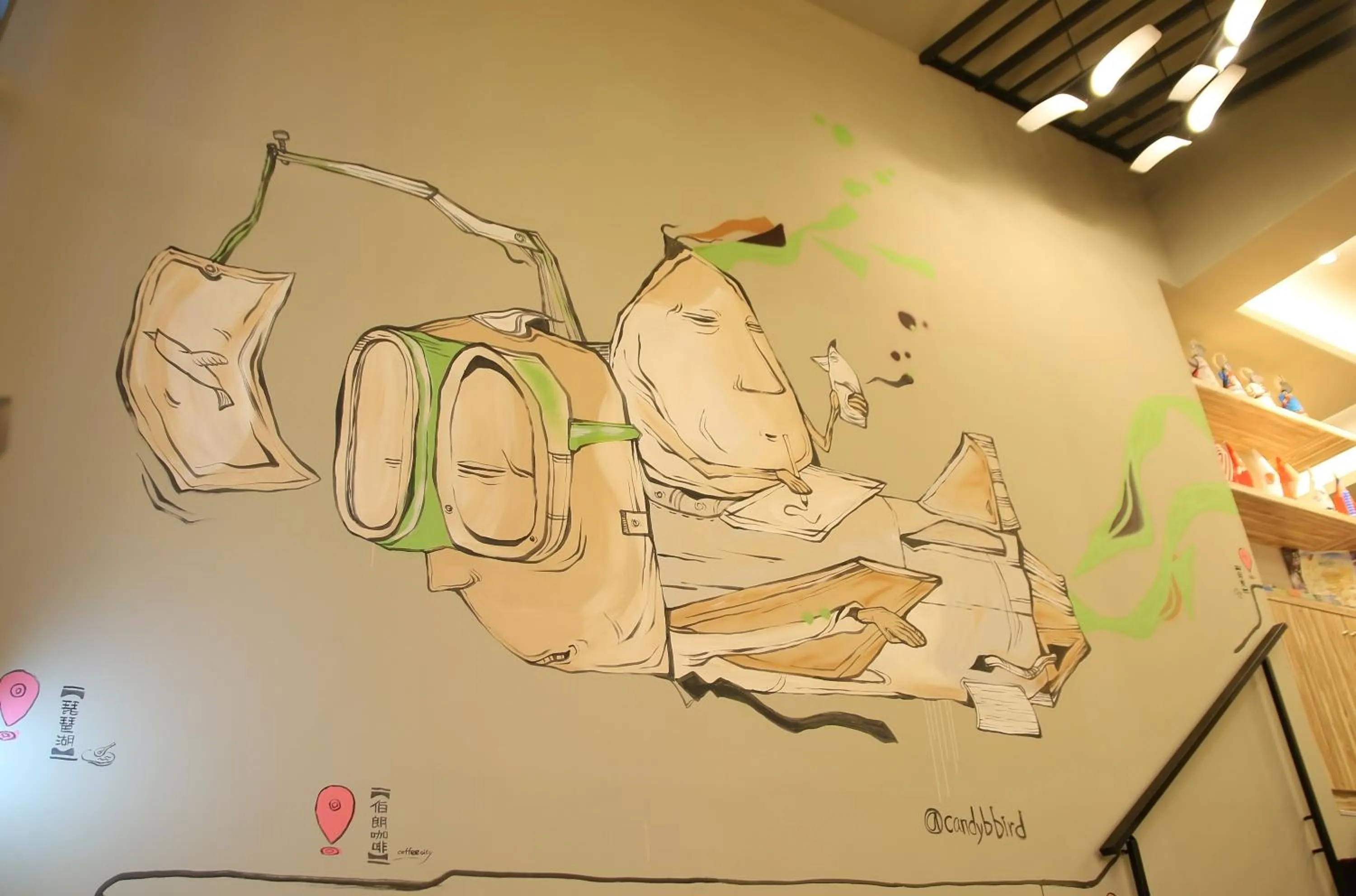 Decorative detail in Backpackers Hostel - Taipei Changchun