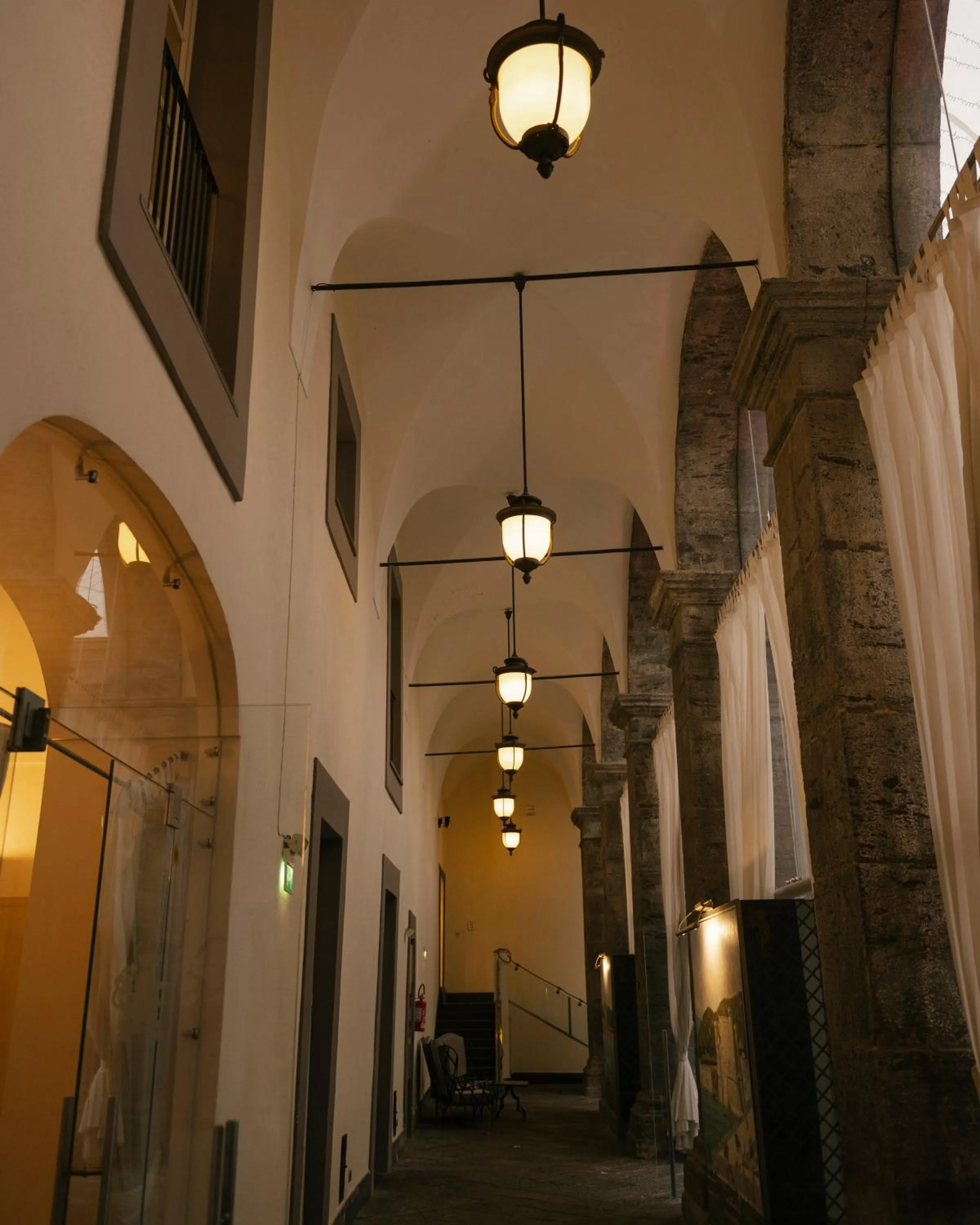Inner courtyard view in Palazzo Caracciolo Naples