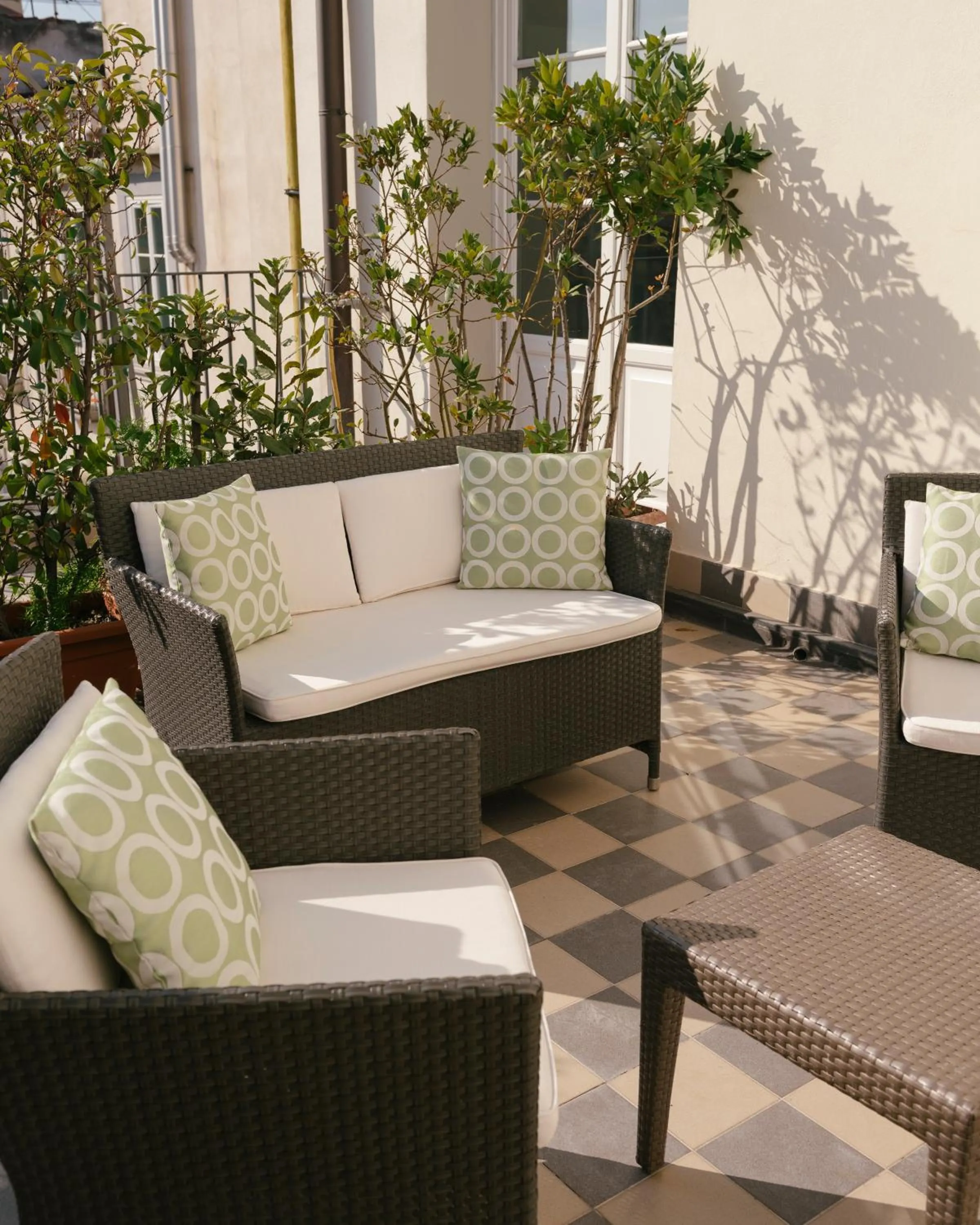 Inner courtyard view in Palazzo Caracciolo Naples