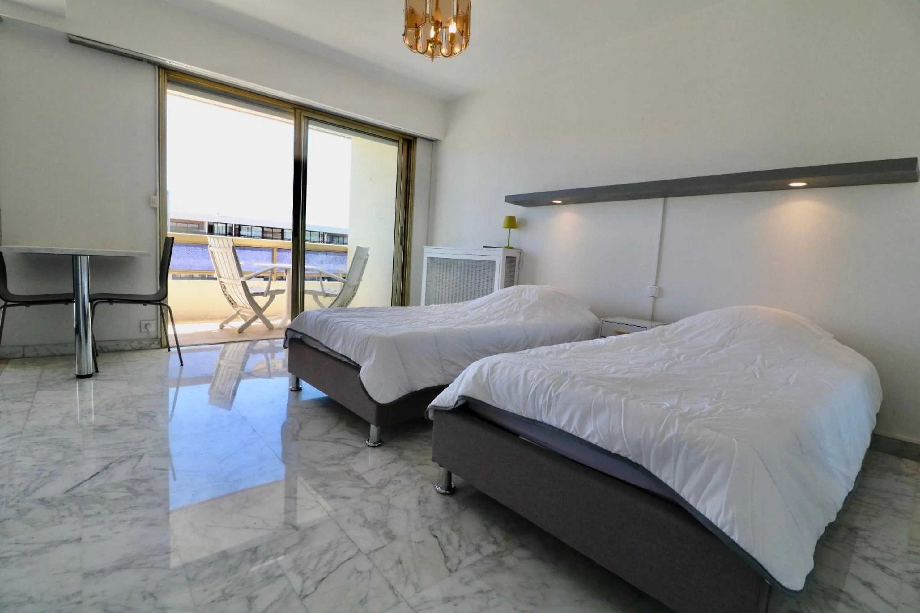 Bedroom, Bed in 2 bedroom & studio Palais Royal 2 mins from Croisette and Carlton