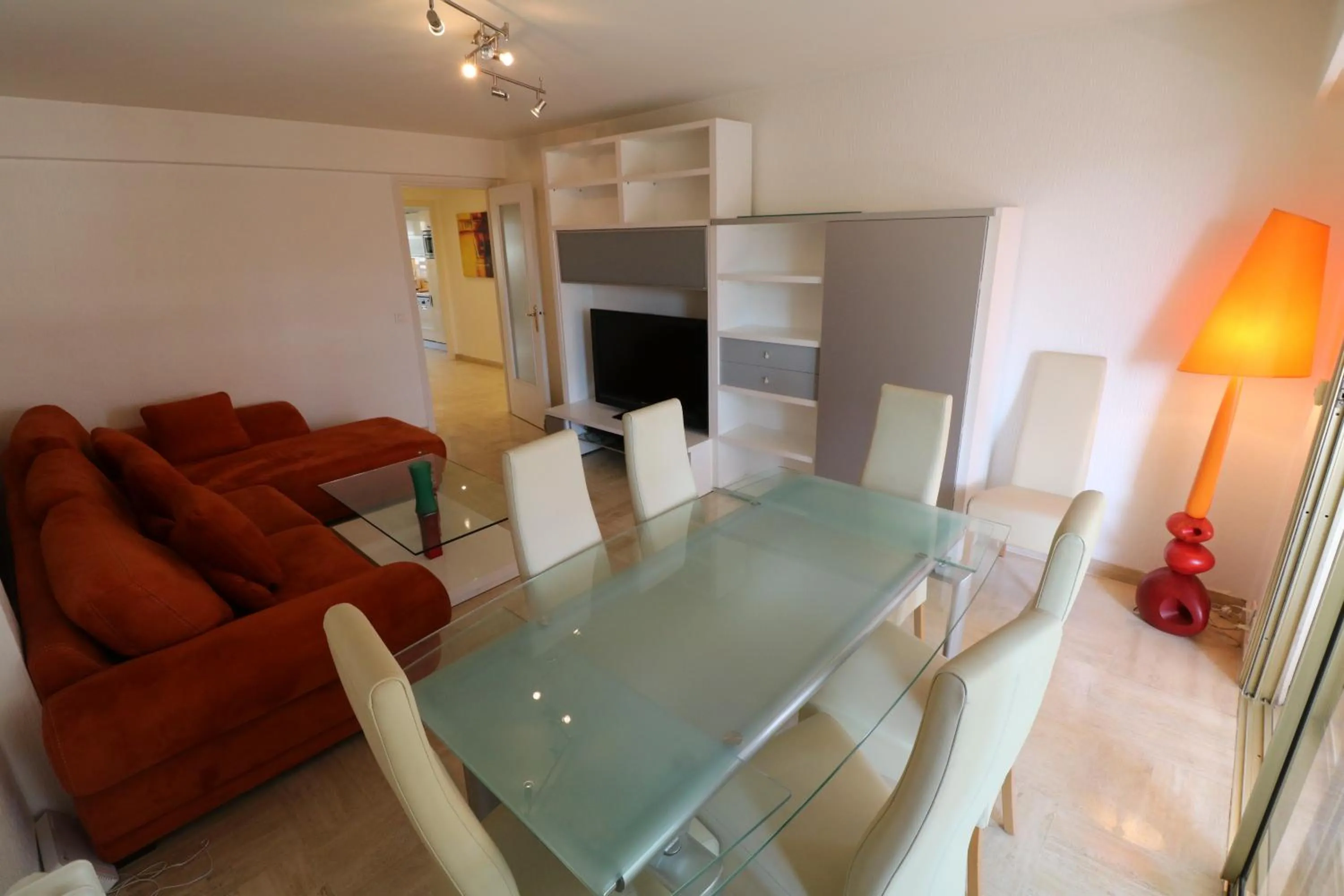 Dining area in 2 bedroom & studio Palais Royal 2 mins from Croisette and Carlton