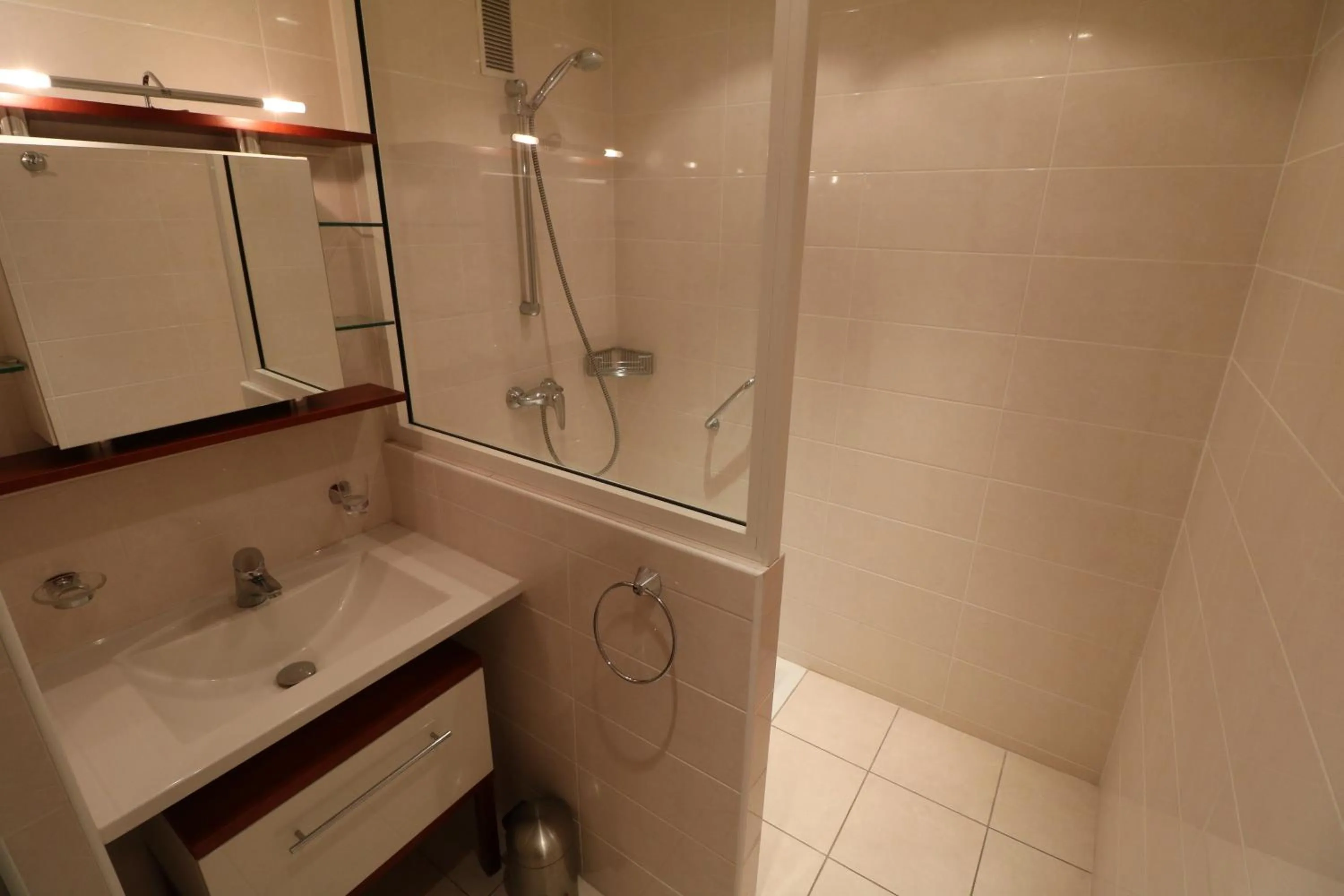 Shower in 2 bedroom & studio Palais Royal 2 mins from Croisette and Carlton