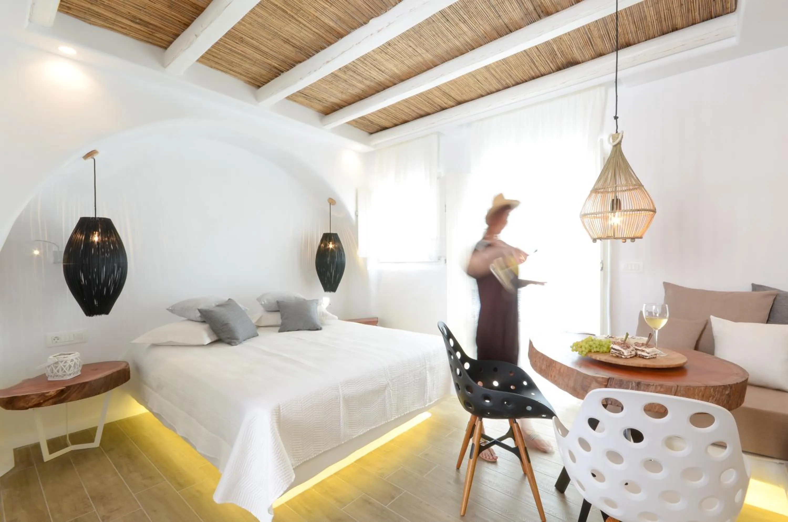 Bed in Naxos Island Escape Suites