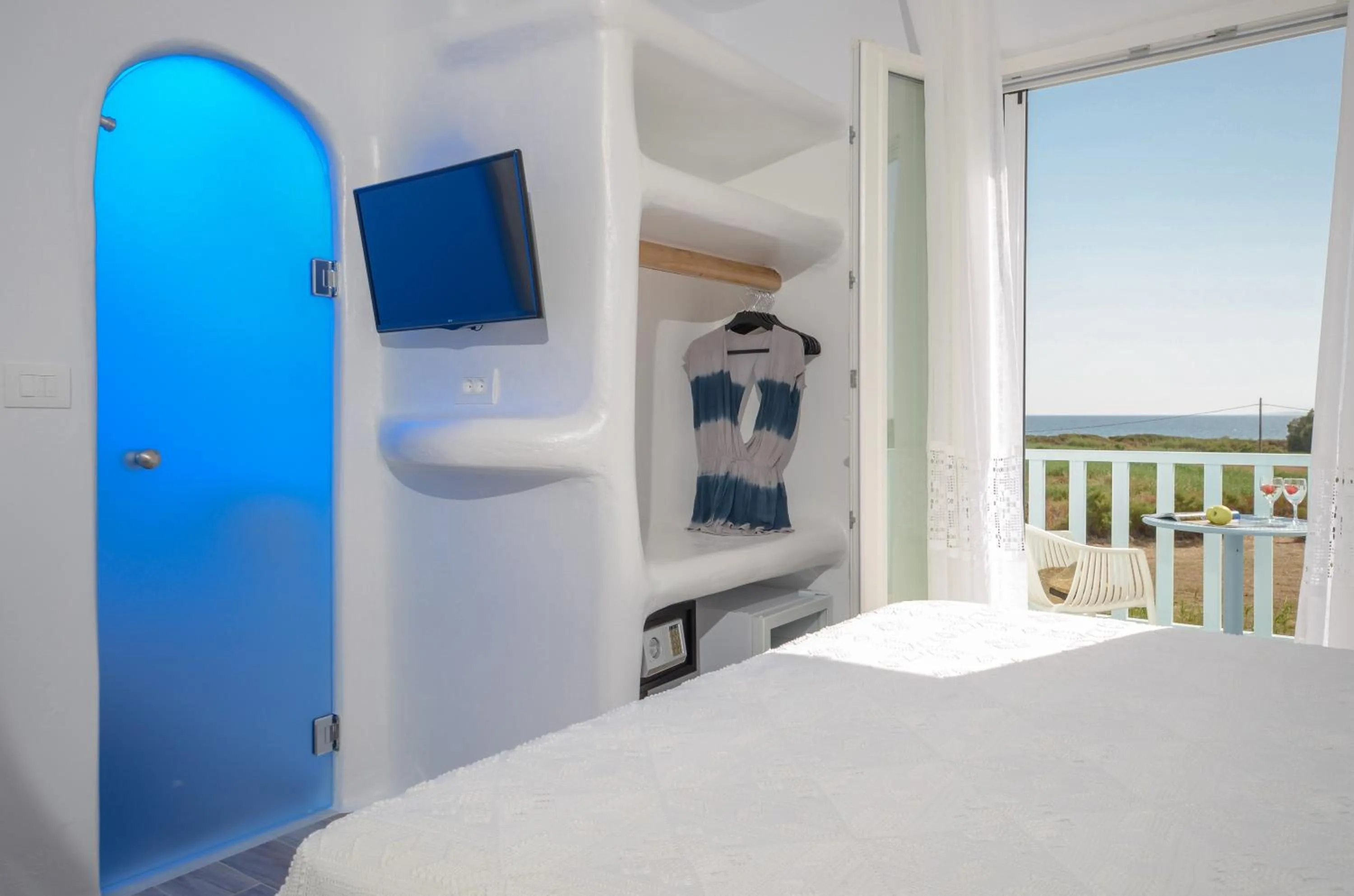 Bed in Naxos Island Escape Suites