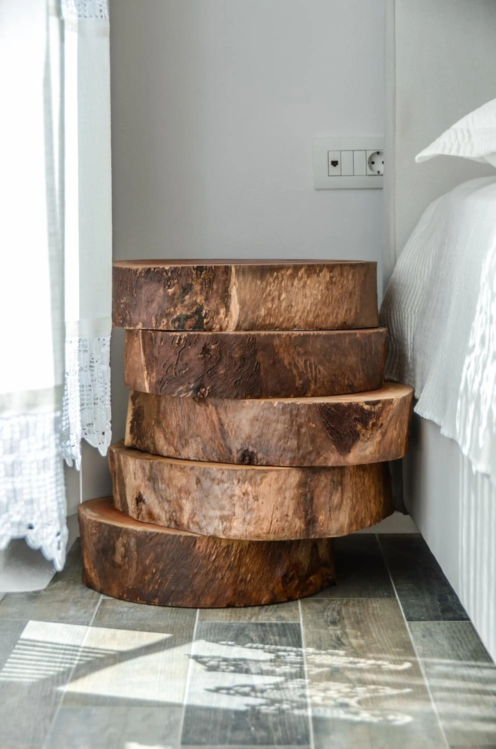 Decorative detail, Bed in Naxos Island Escape Suites