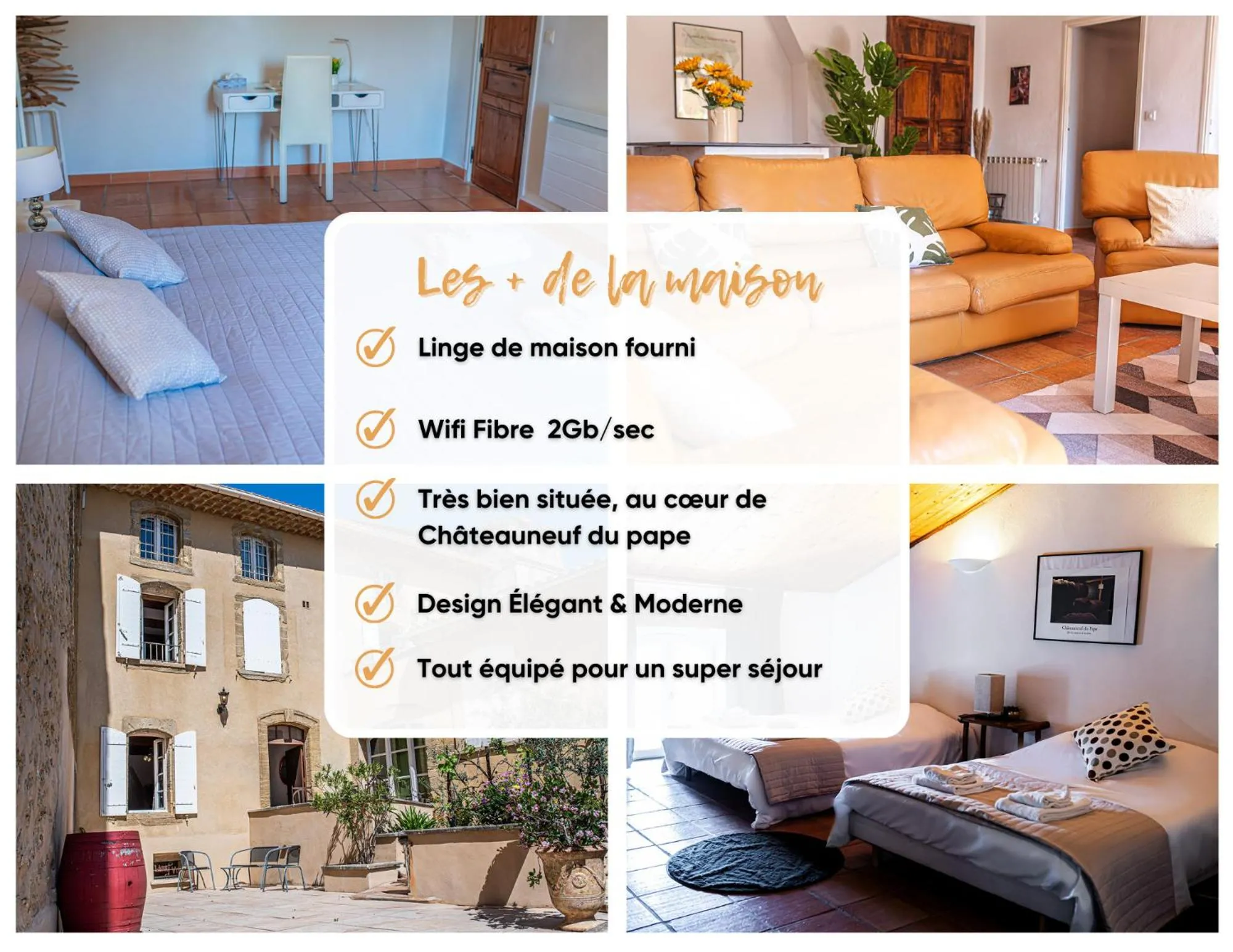Pegau bedrooms, 3 chambres au centre de Châteauneuf-du-Pape