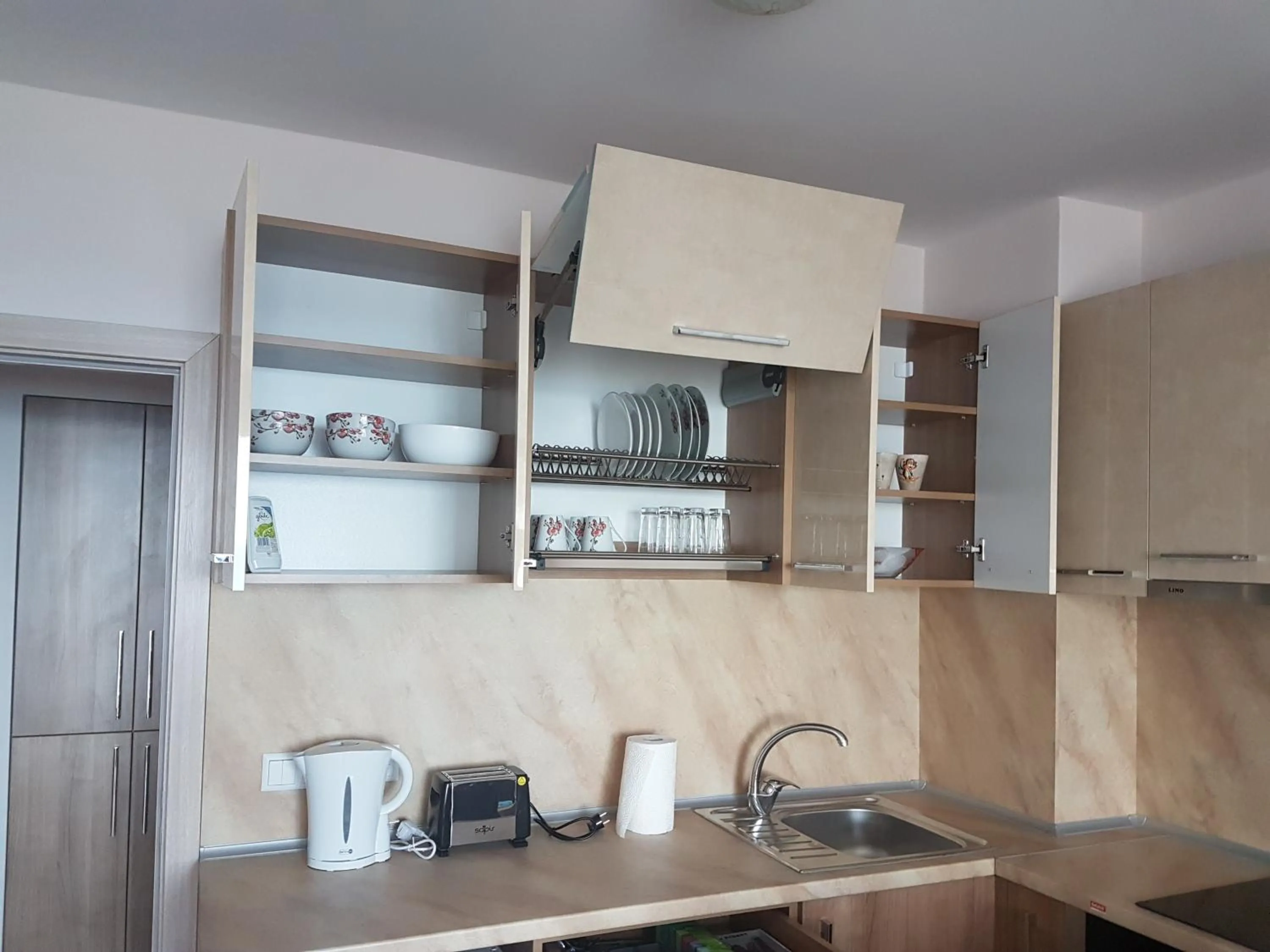 Kitchen or kitchenette in Apart Hotel Iglika