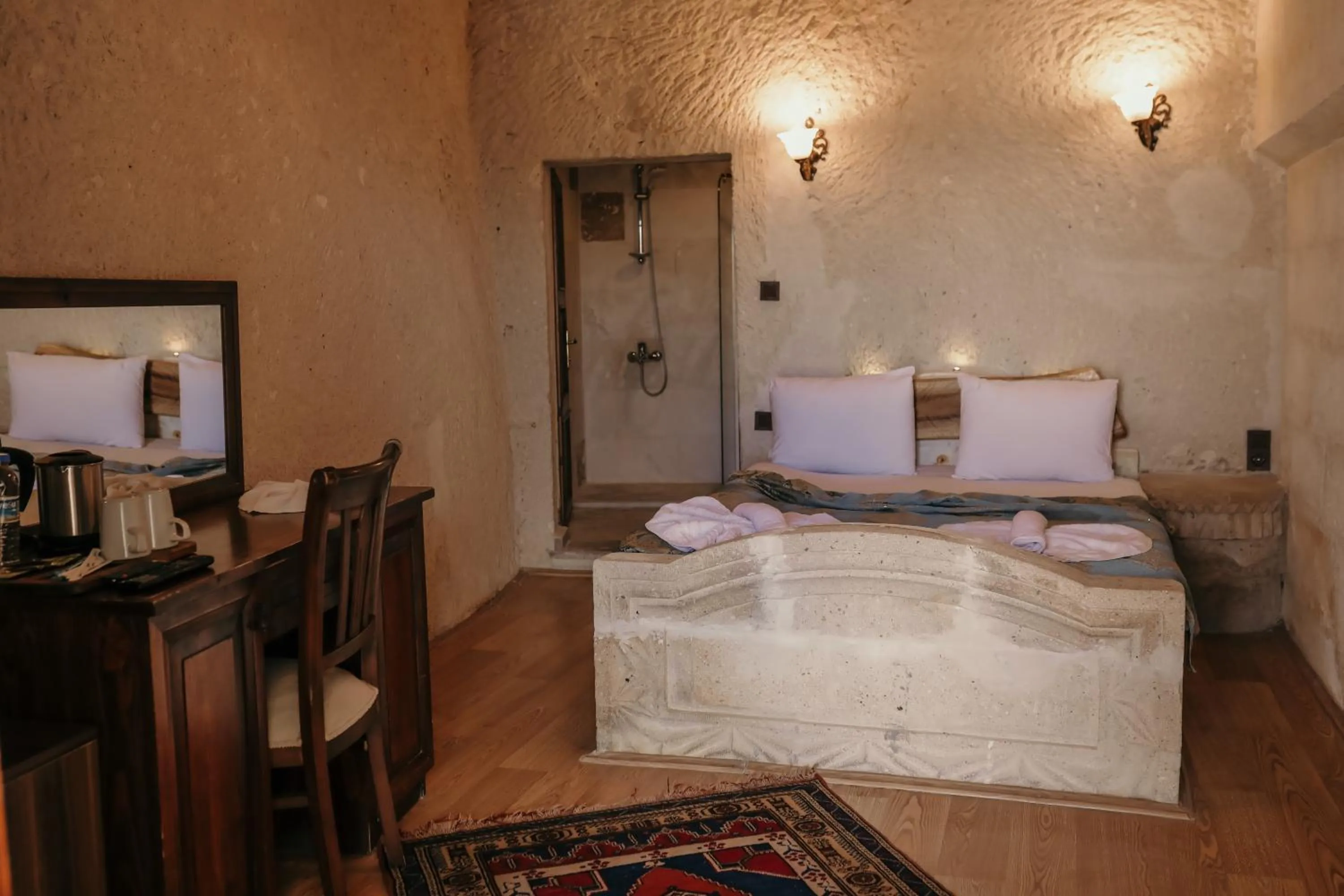 Bed in Asteria Cave Hotel