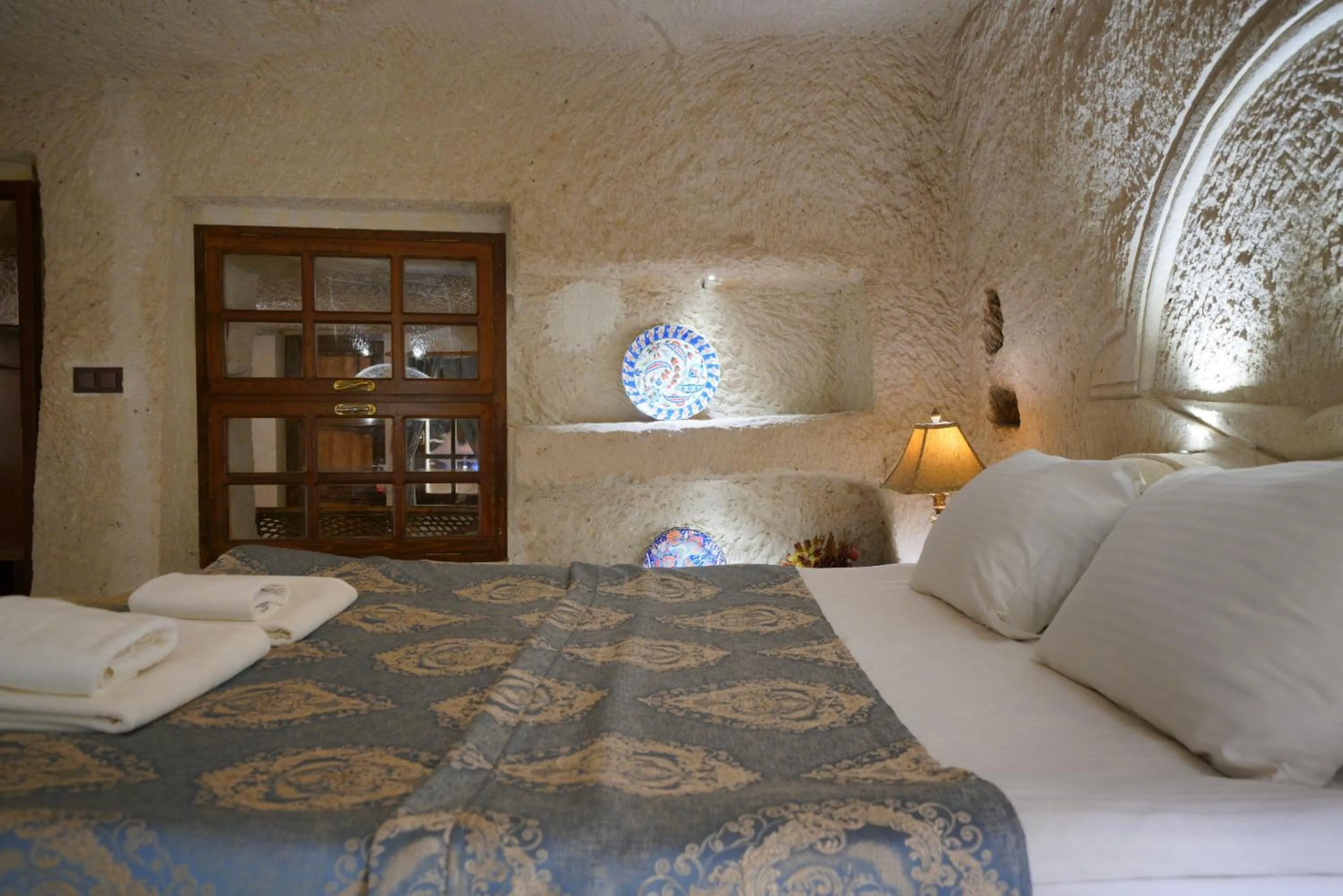 Bed in Asteria Cave Hotel