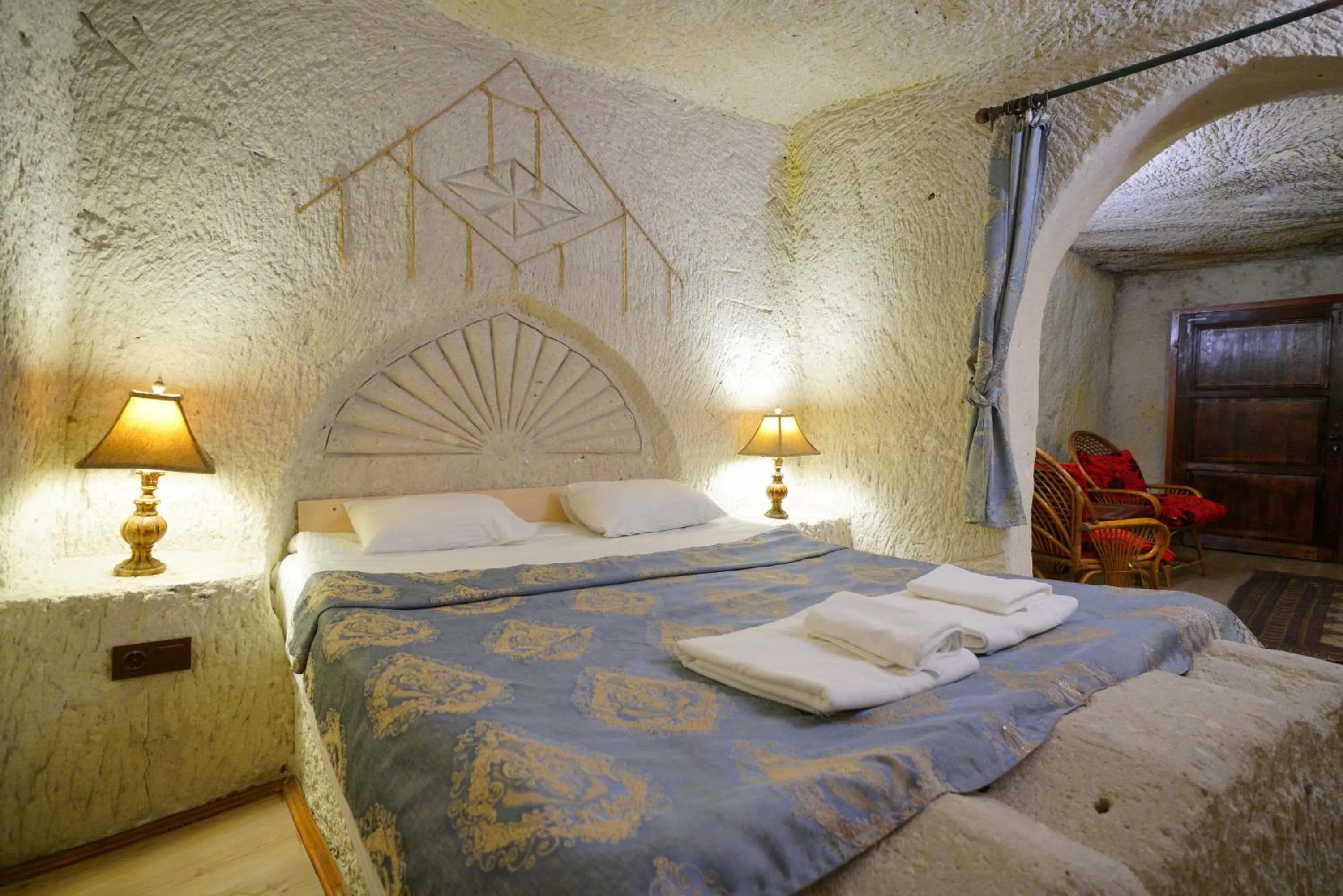 Bed in Asteria Cave Hotel