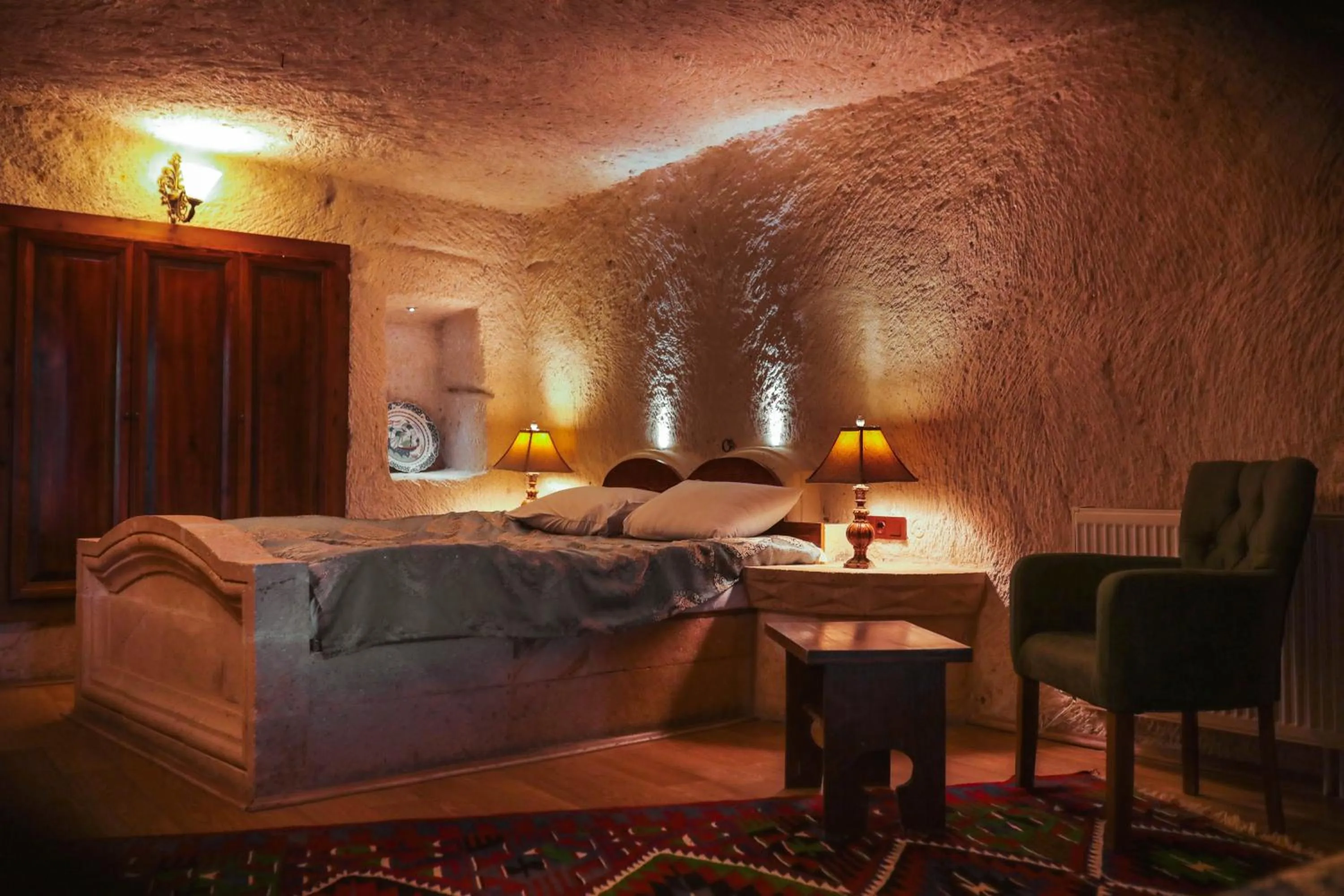 Bed in Asteria Cave Hotel