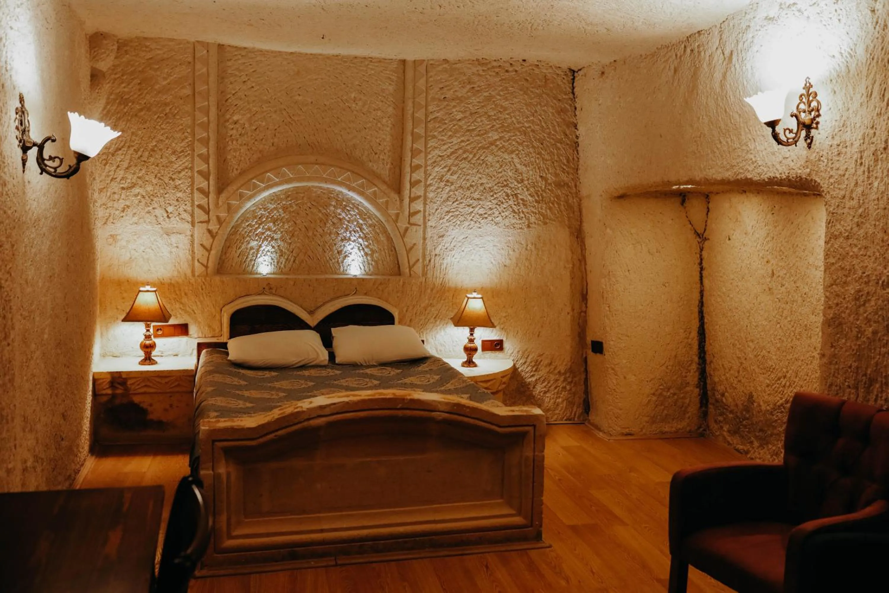 Bed in Asteria Cave Hotel
