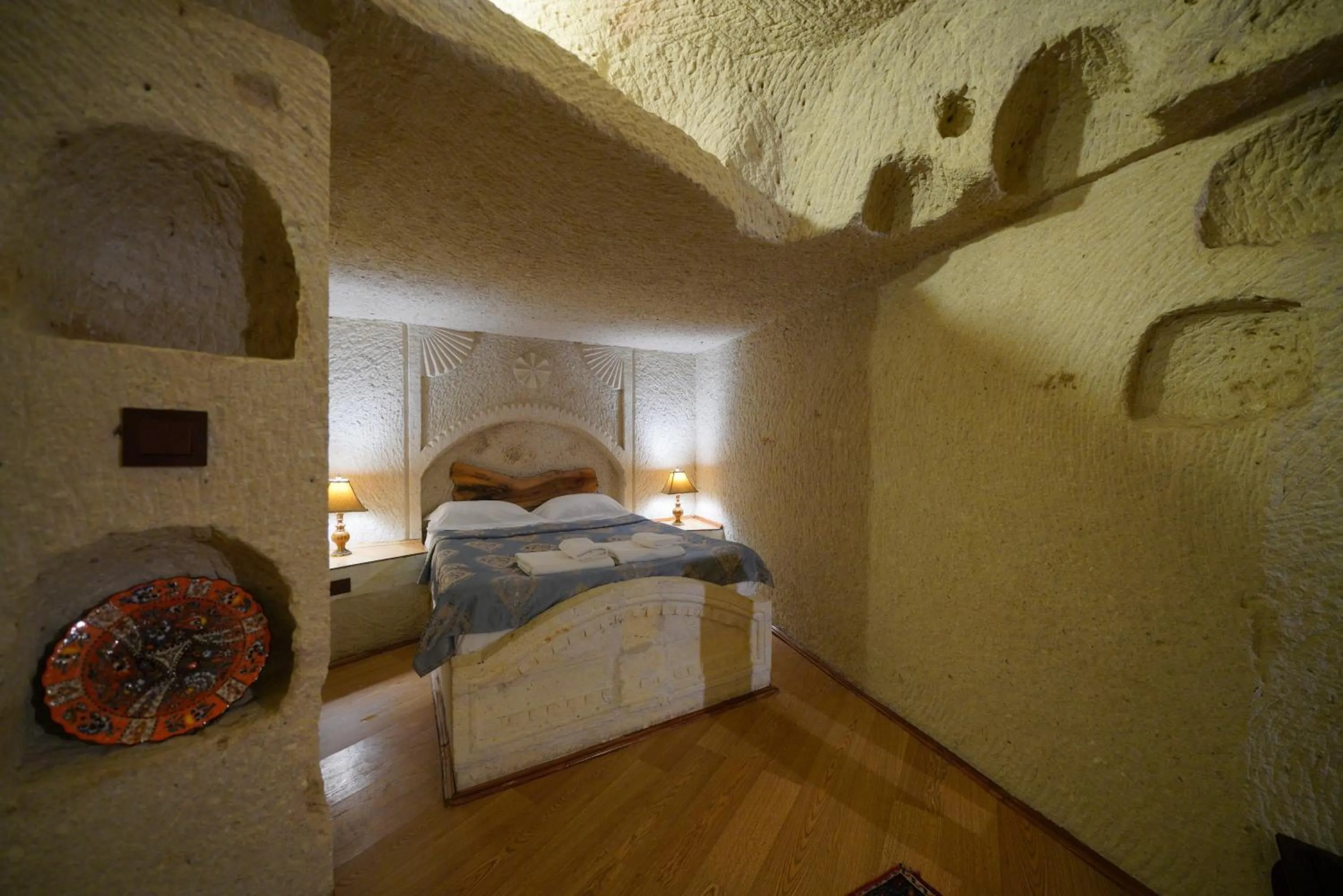 Bed in Asteria Cave Hotel