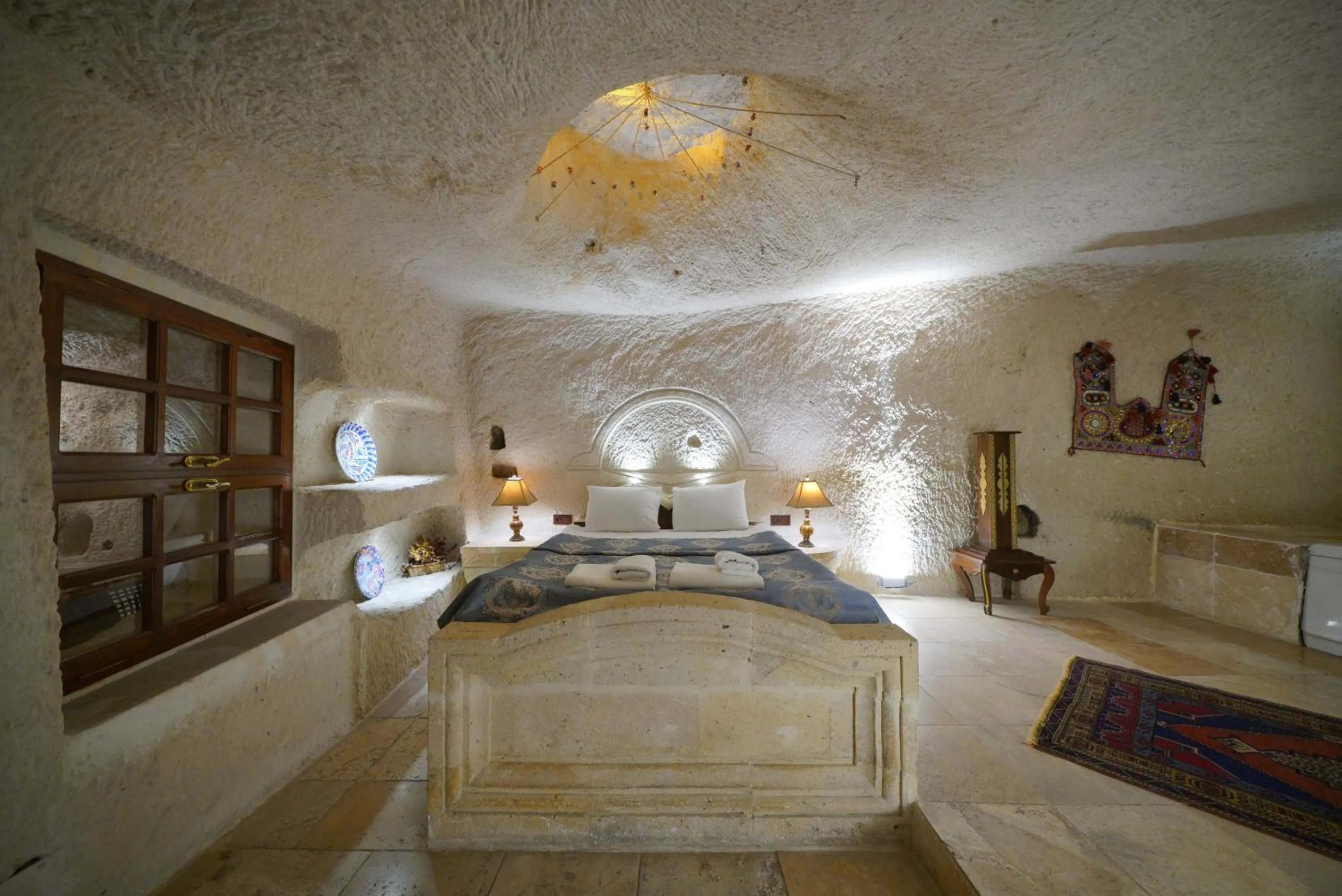 Bed in Asteria Cave Hotel