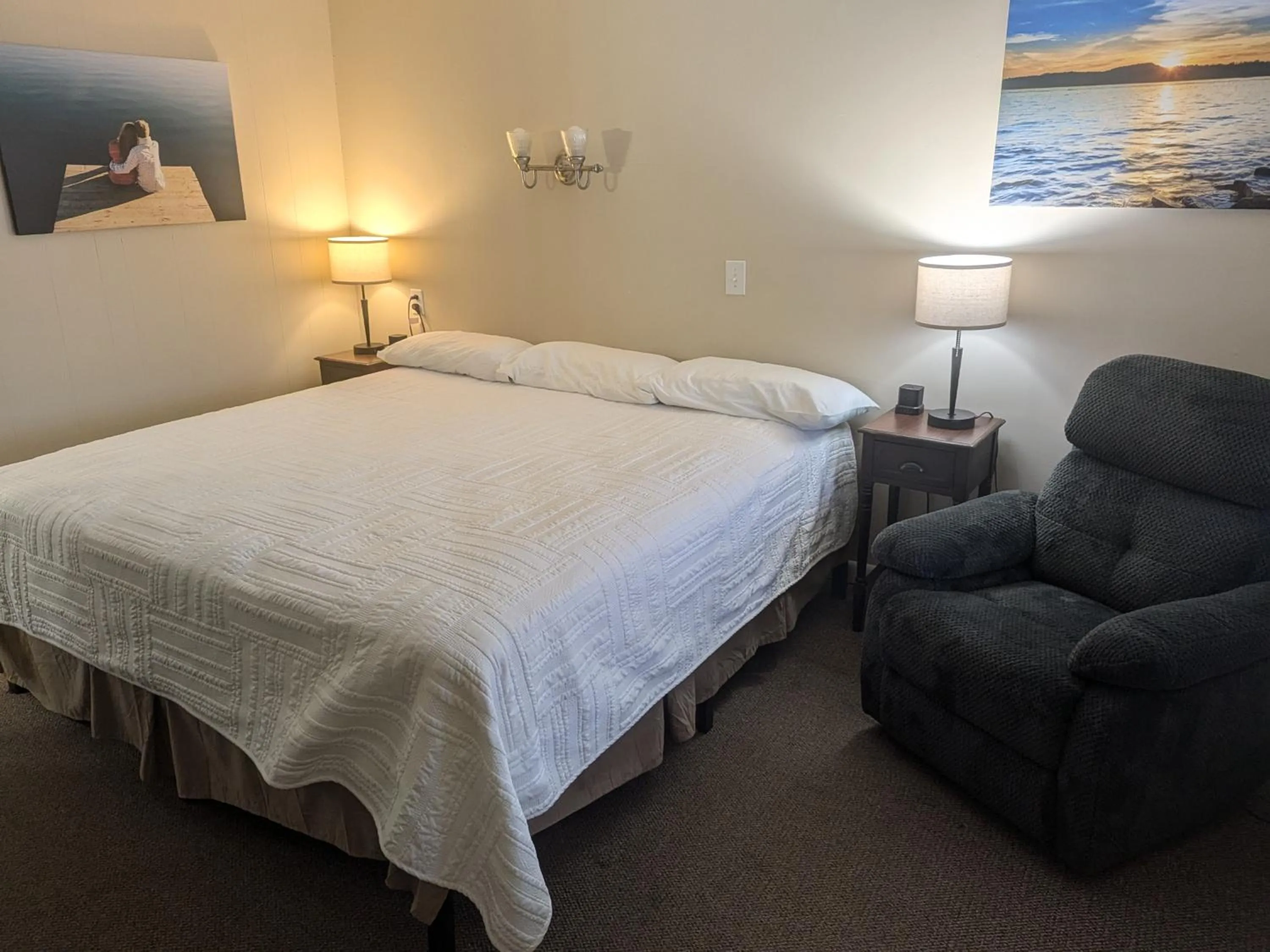 Bed in Early American Motel