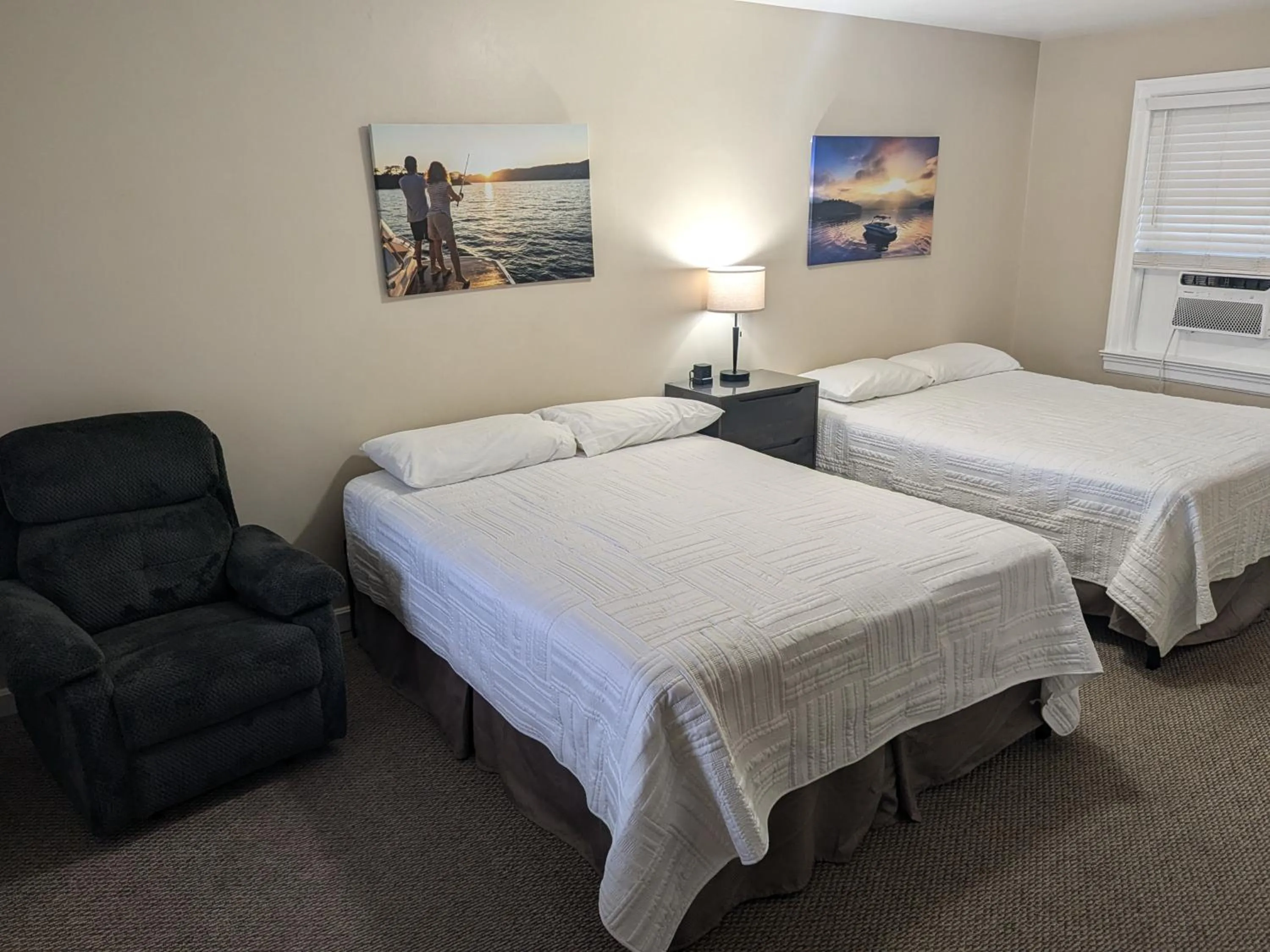 Bed in Early American Motel