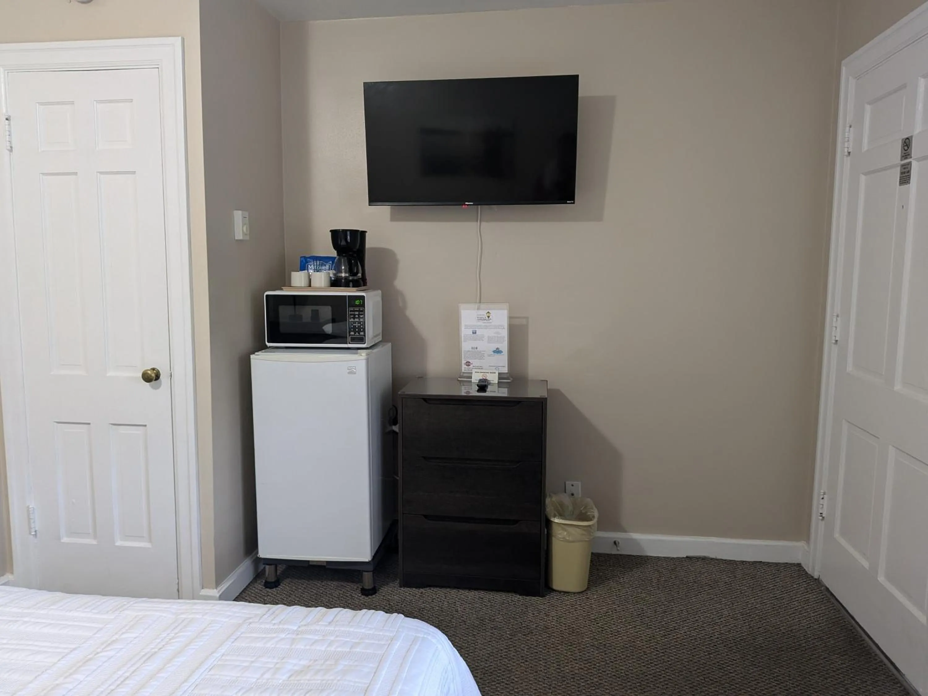 Bed in Early American Motel