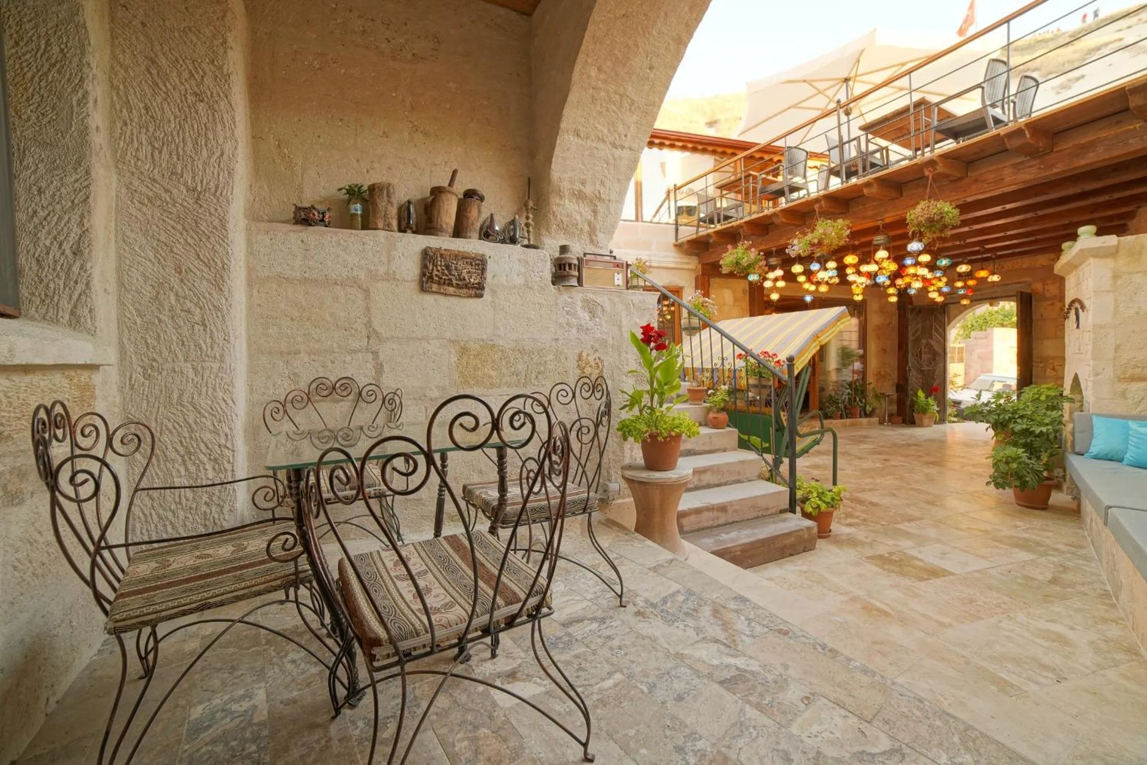 Patio in Melek Cave Hotel