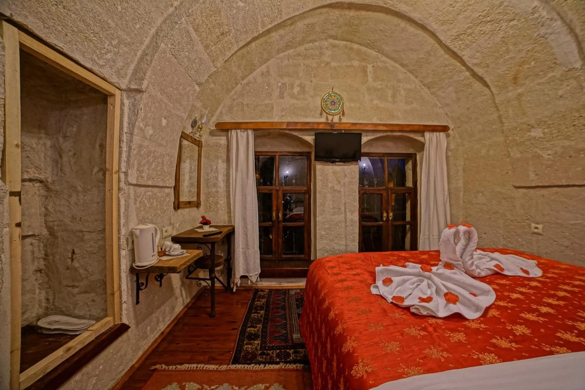 Bed in Melek Cave Hotel