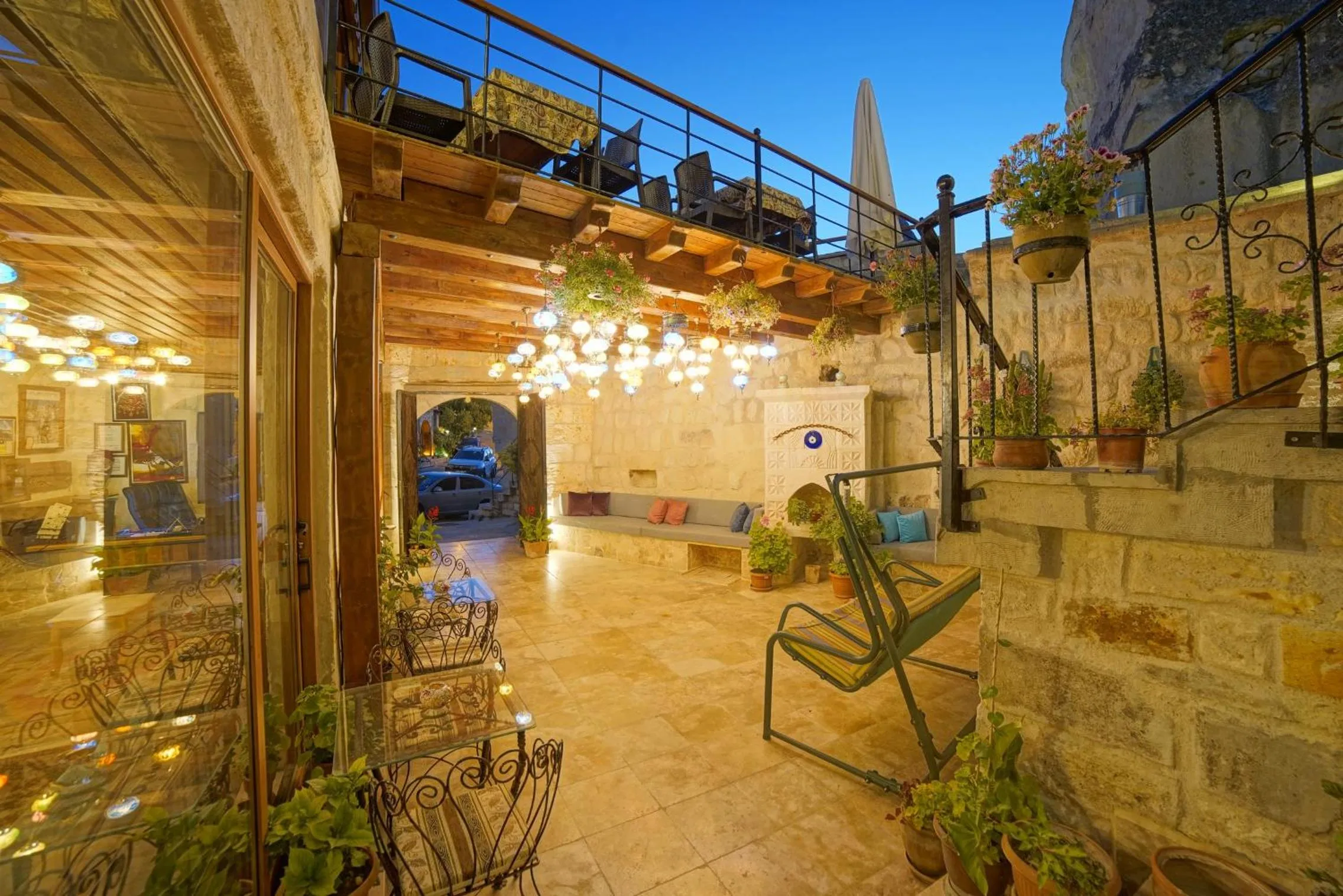 Patio in Melek Cave Hotel