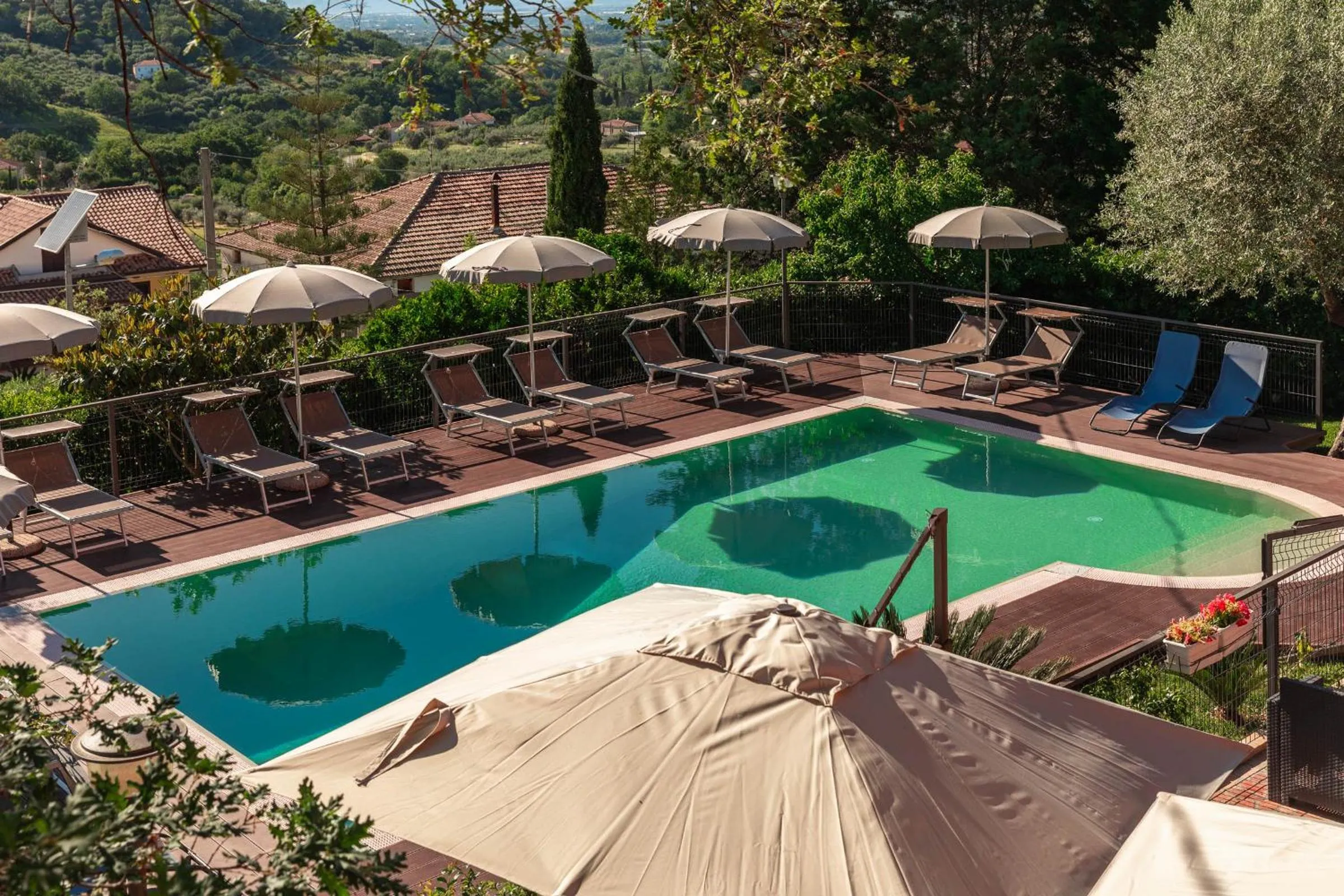 Pool view in B&B La Mortella
