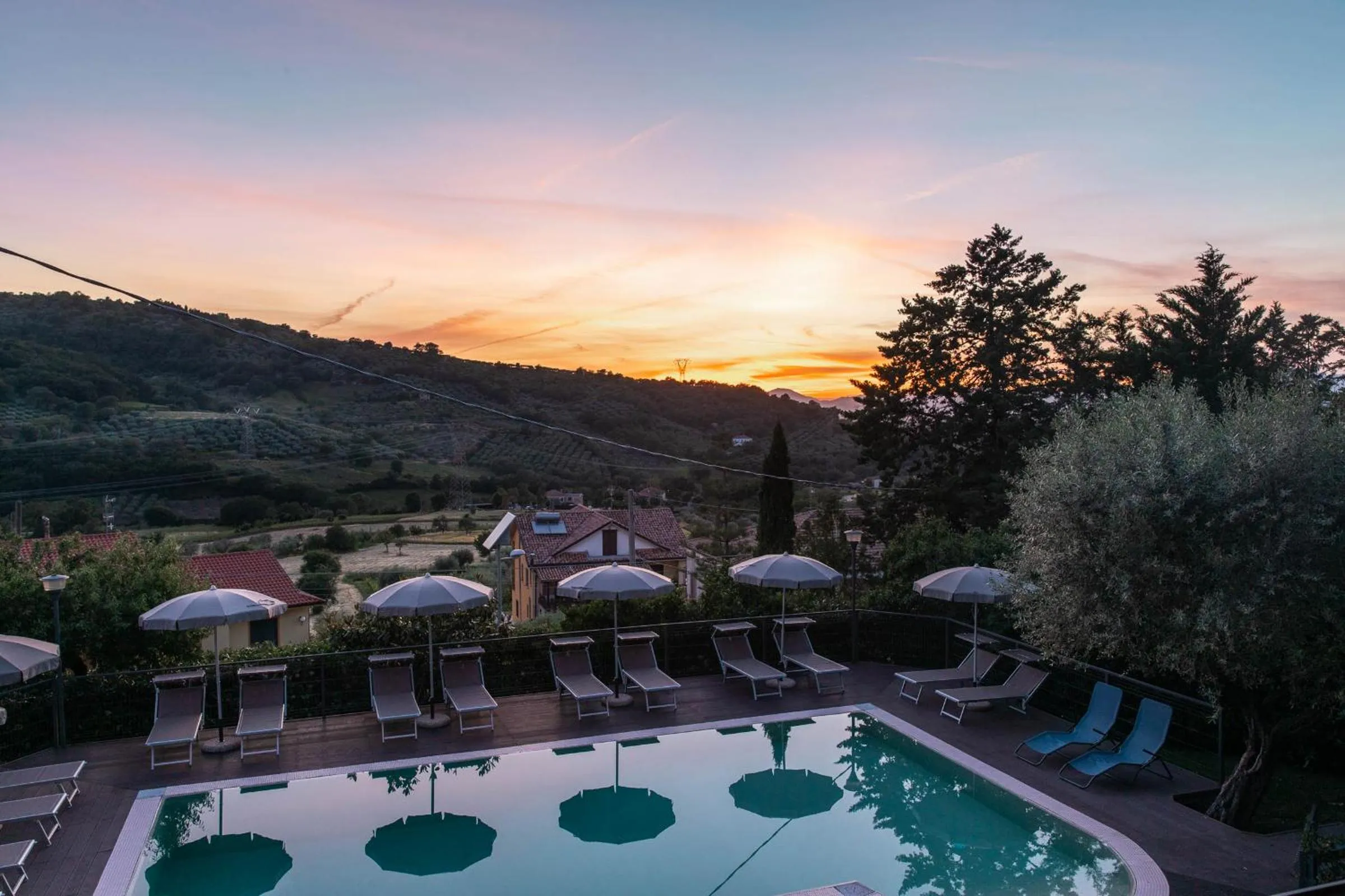 Pool view in B&B La Mortella