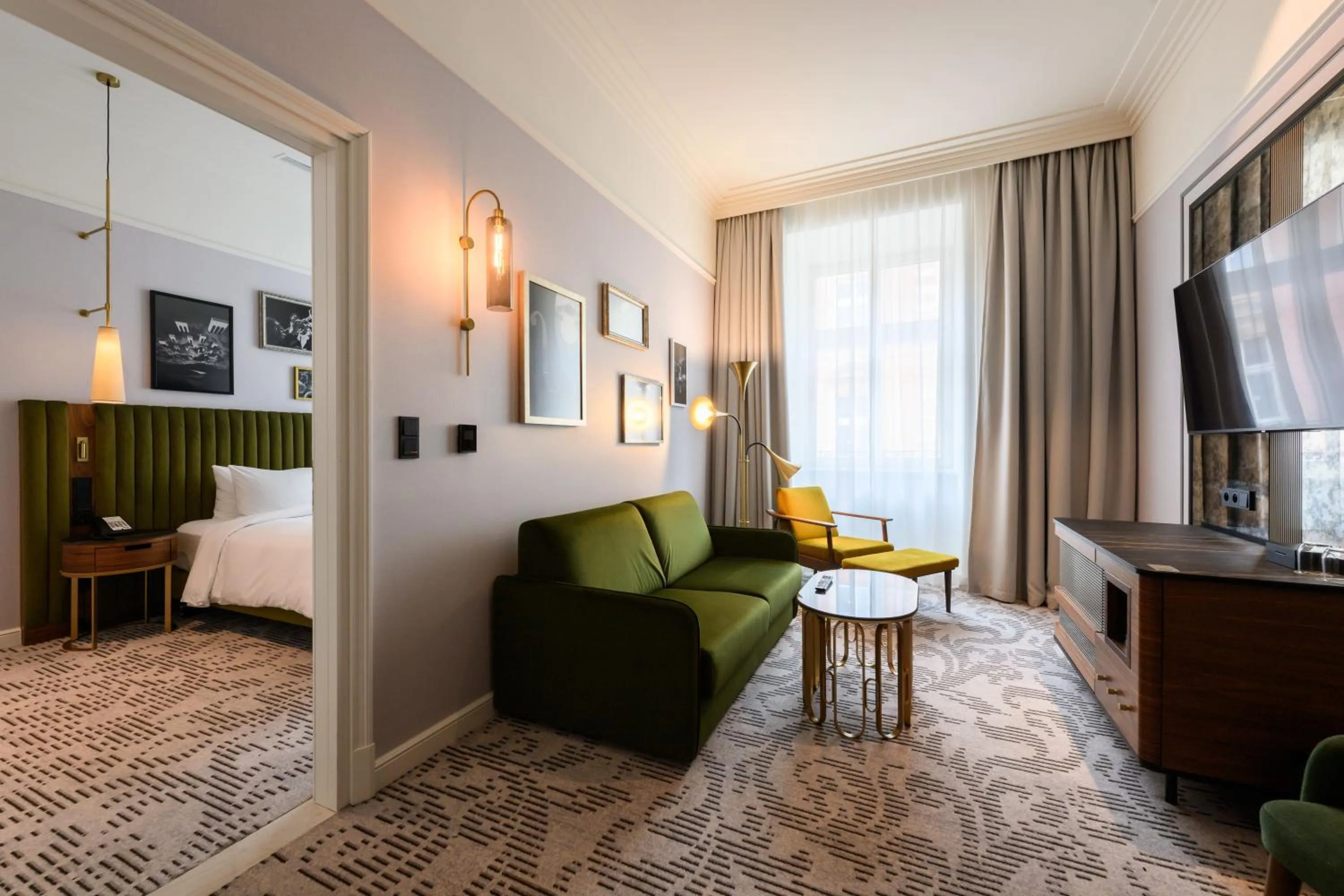 Living room, Bed in Hotel Saski Krakow Curio Collection by Hilton