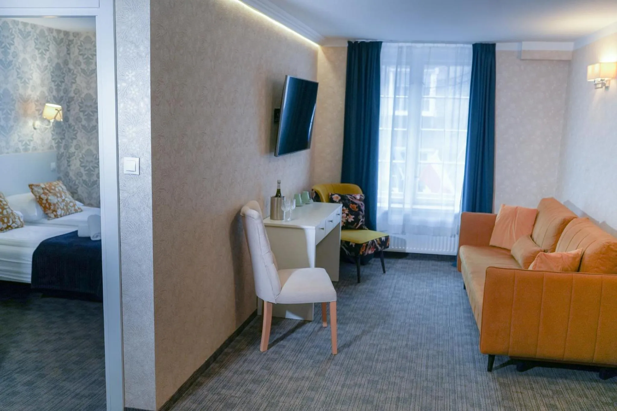 Living room, Bed in Dom Zachariasza Zappio