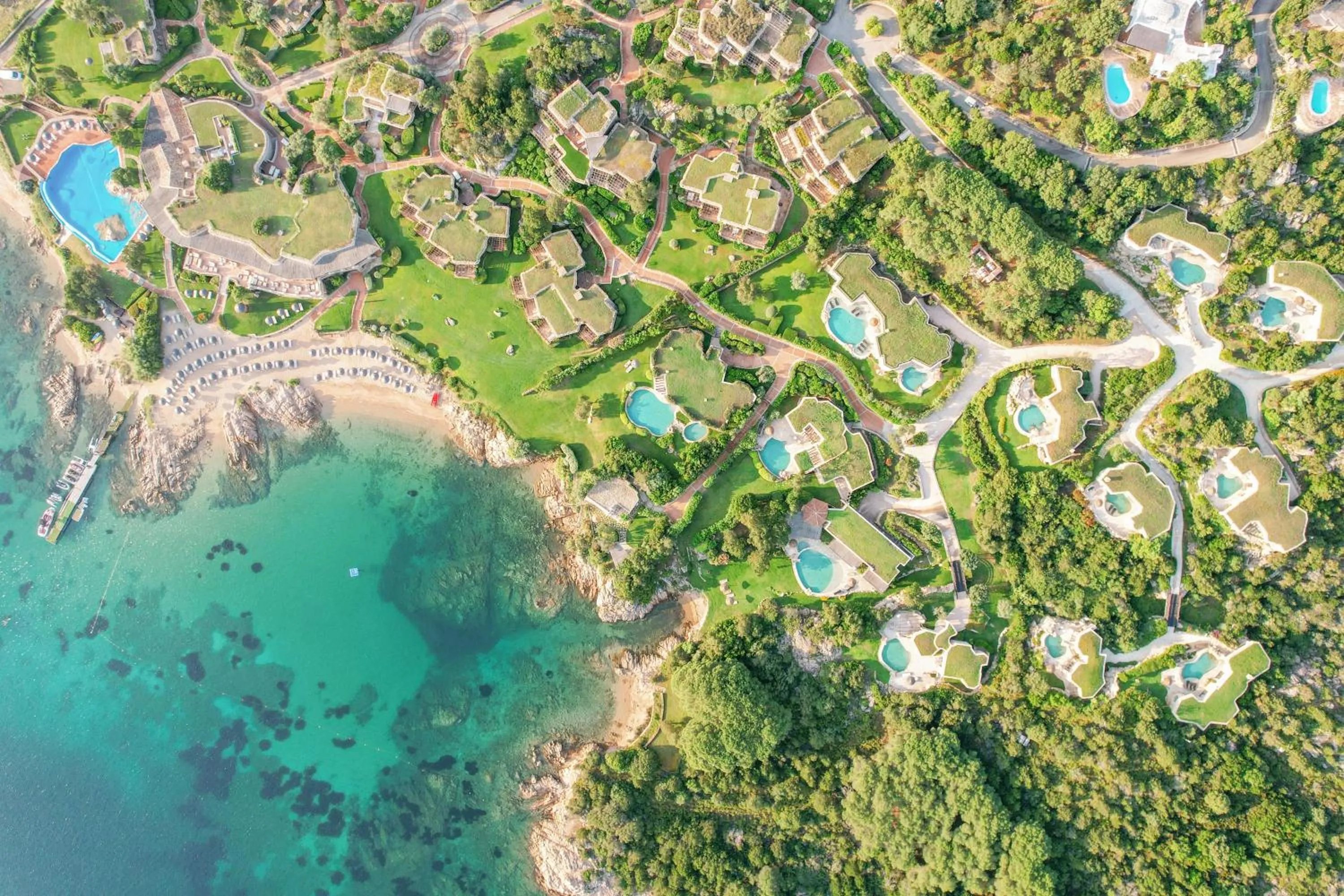 Bird's eye view in Hotel Pitrizza, Costa Smeralda
