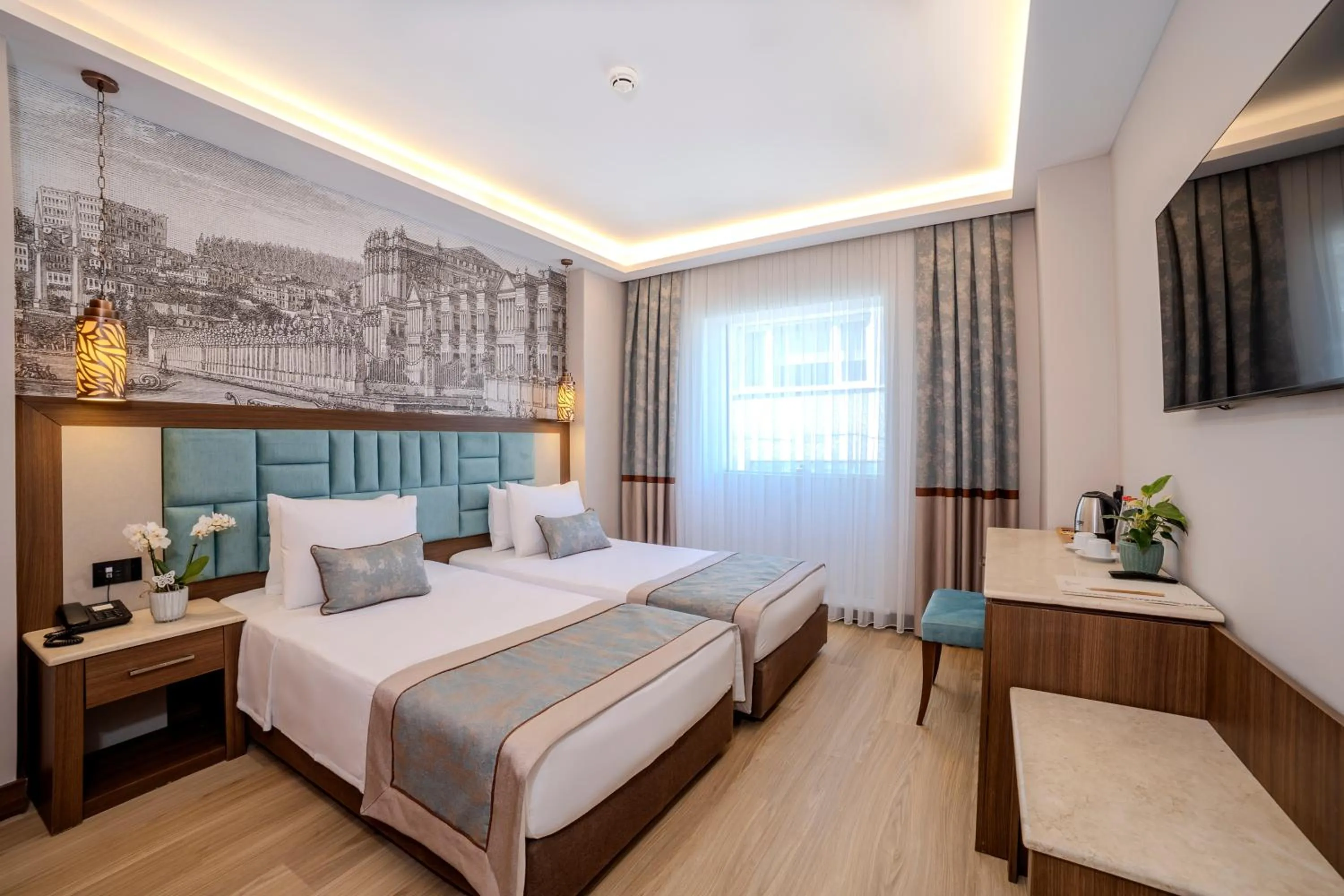 City view, Bed in Grand Hilarium Hotel