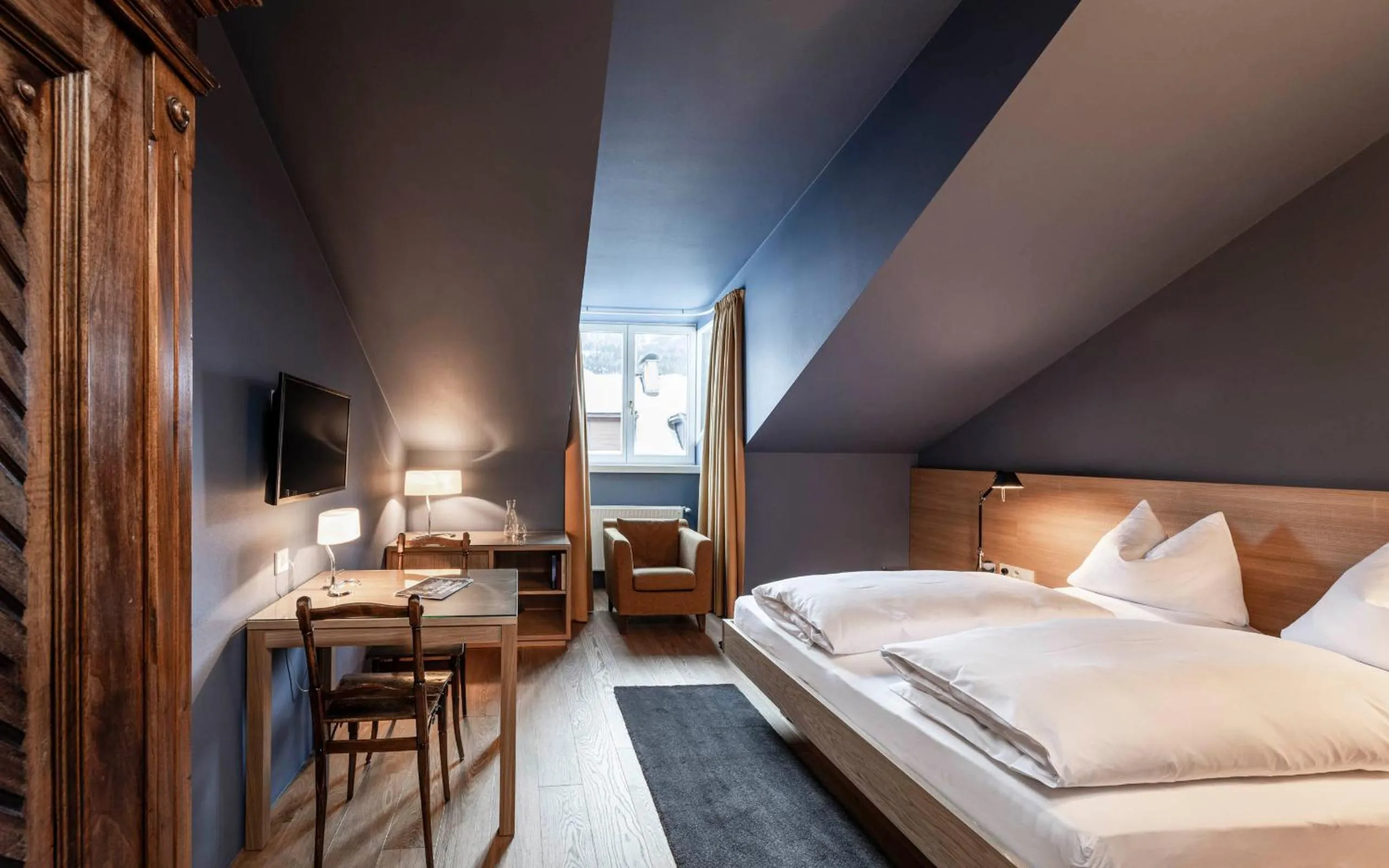 Bedroom, Bed in Boutique & Gourmet Hotel Orso Grigio - Grauer Bär