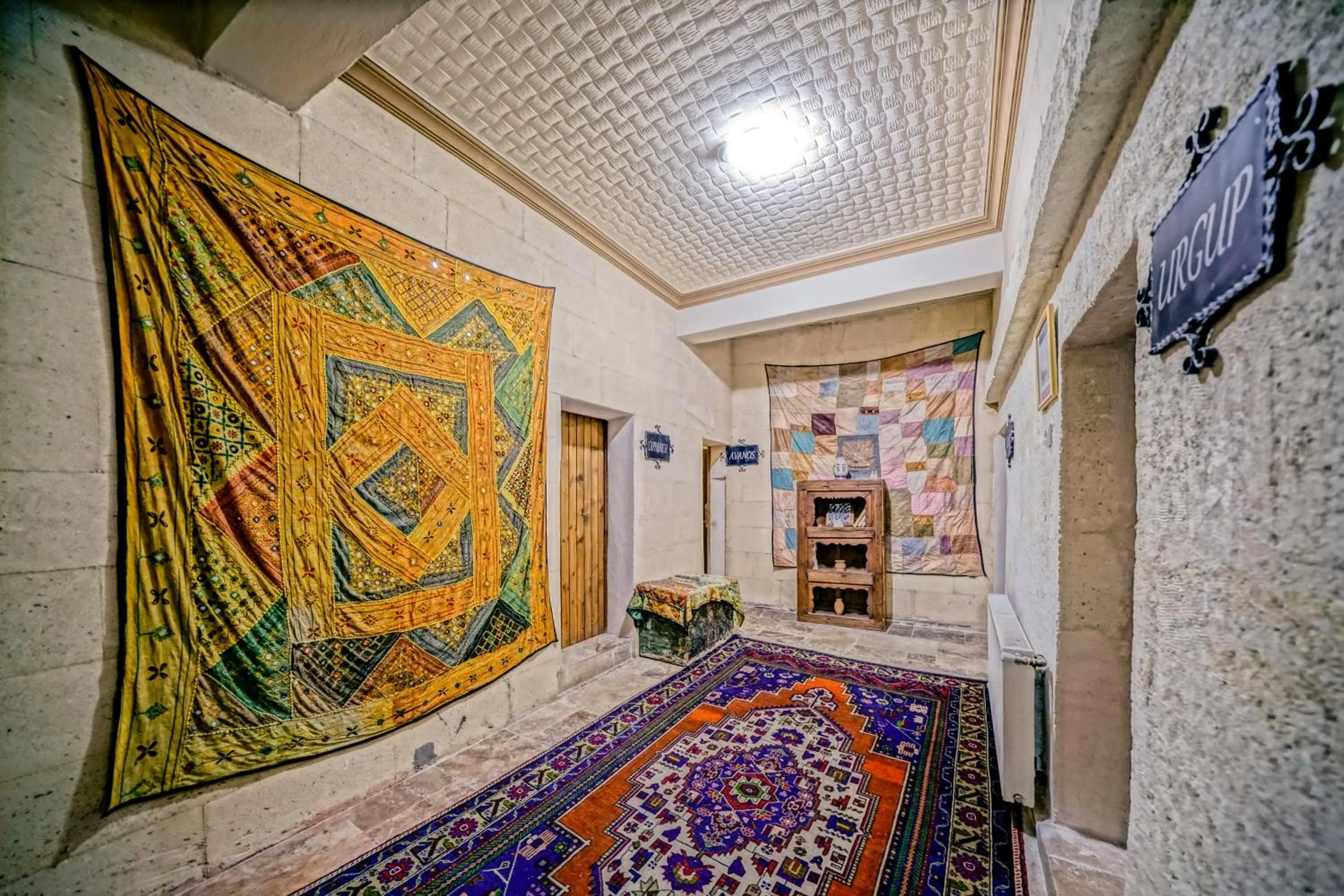 Inner courtyard view, Bed in Elysee Cave House