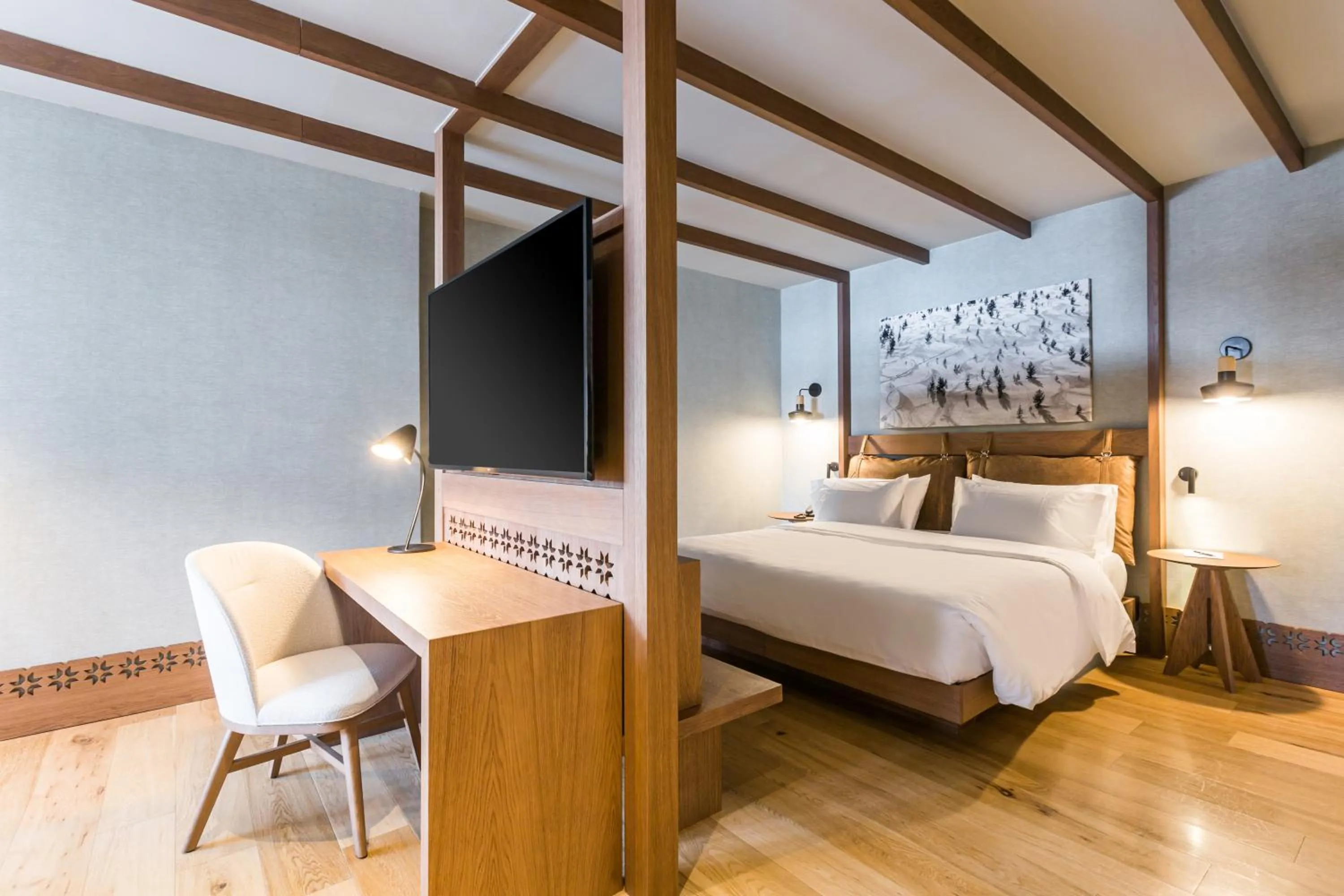 Bedroom, Bed in Grand Hotel Savoia Cortina d'Ampezzo, A Radisson Collection Hotel