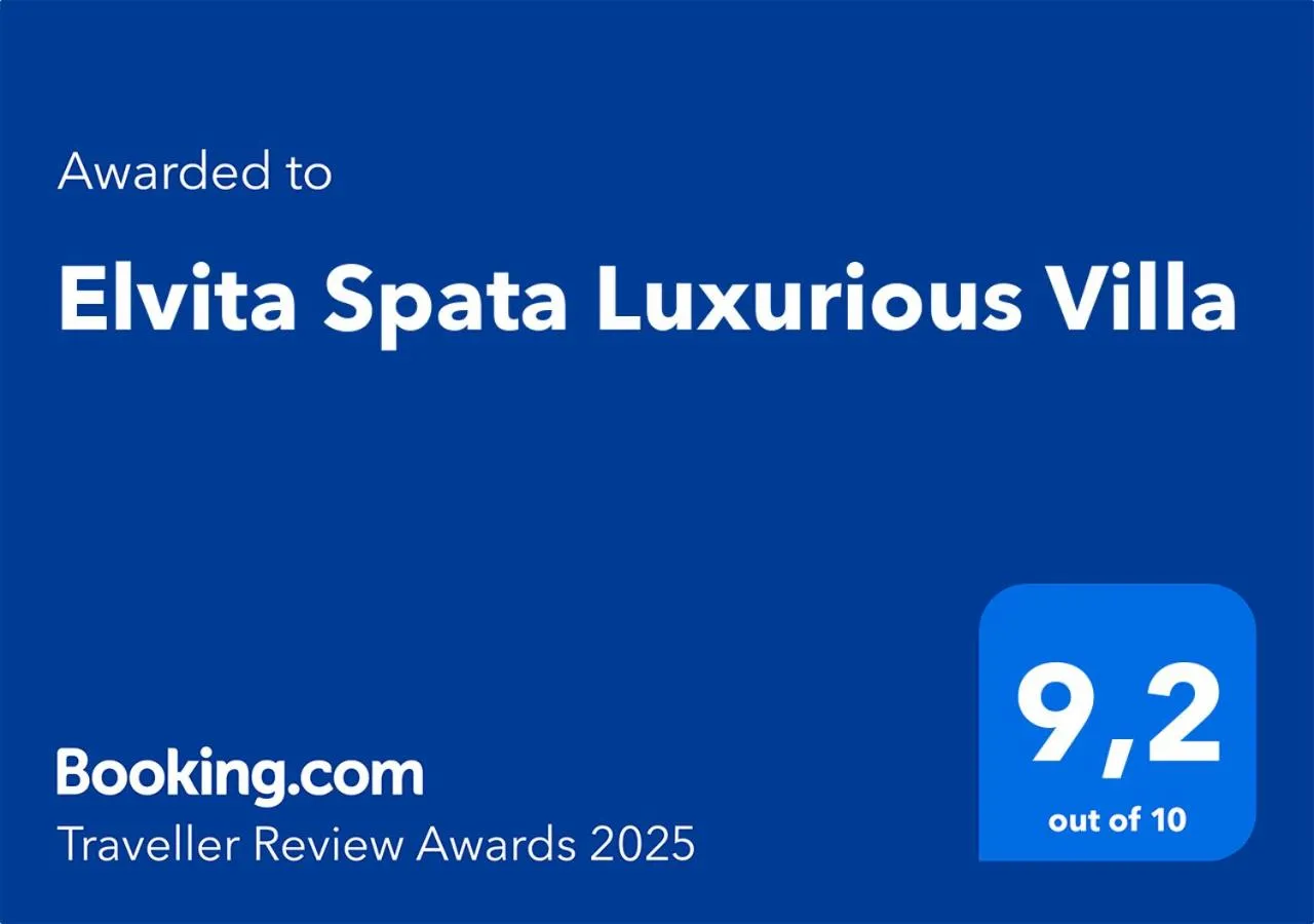 Certificate/Award in Elvita Spata Luxurious Villa