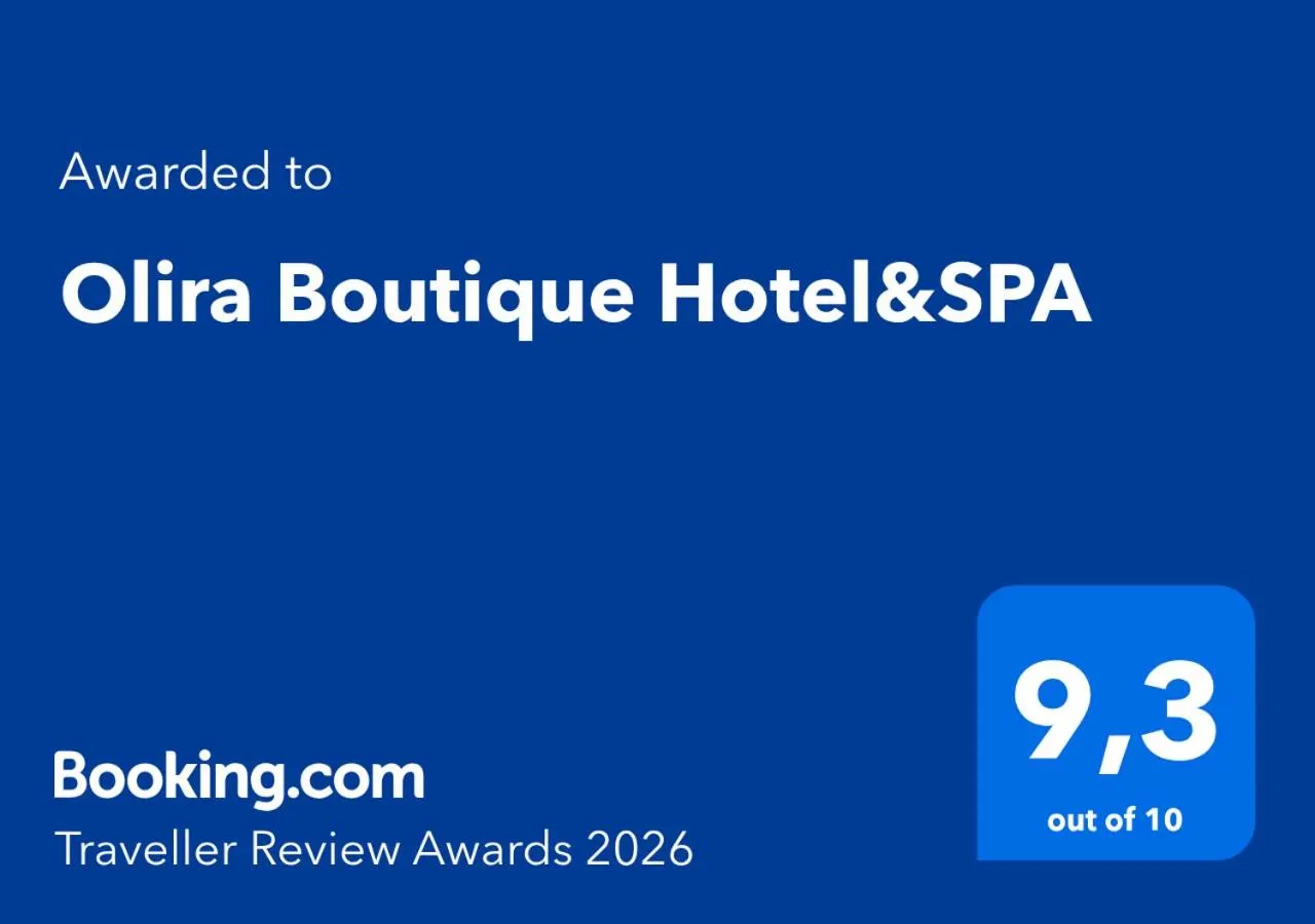 Certificate/Award in Olira Boutique Hotel&SPA