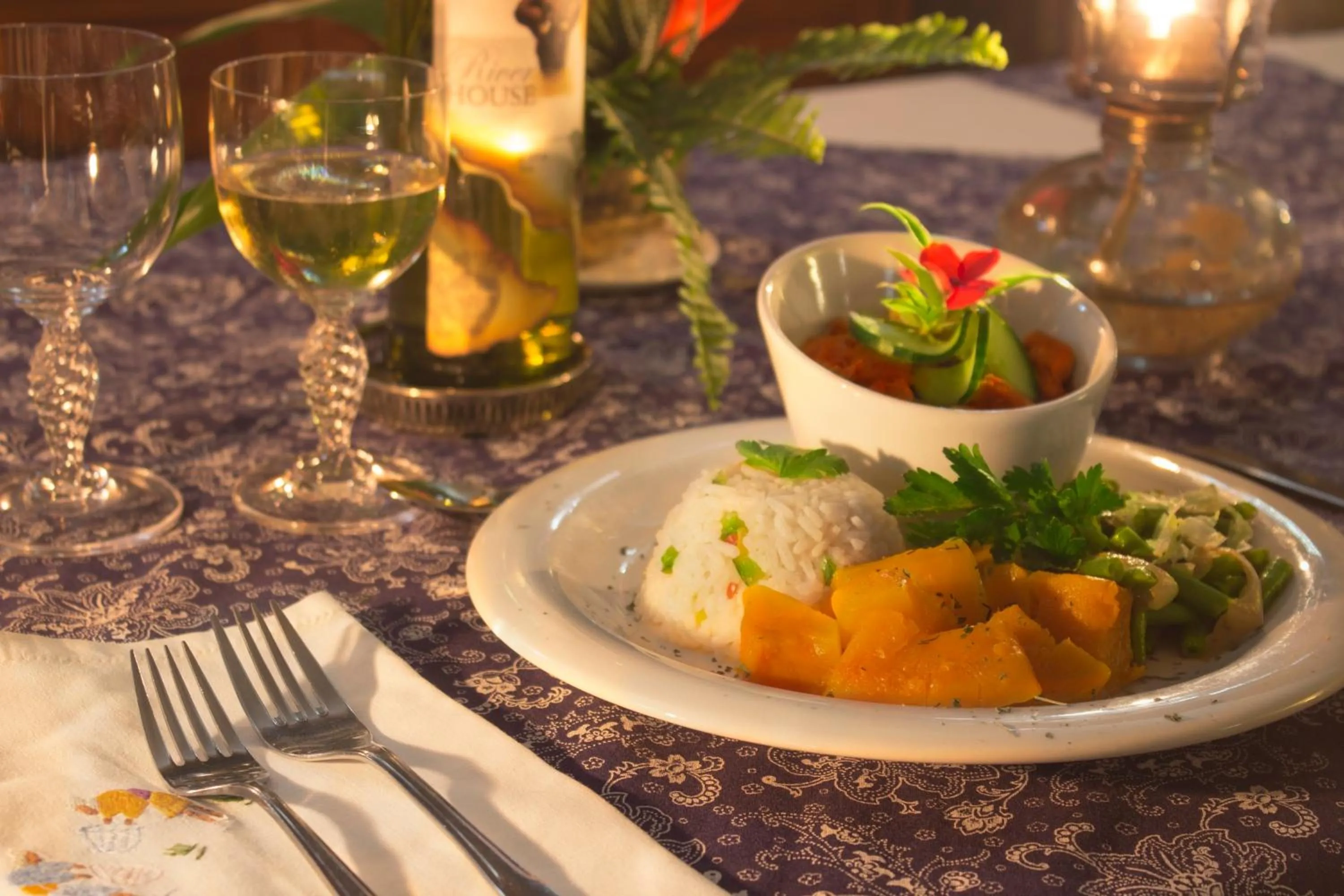 Food close-up in River House Lodge