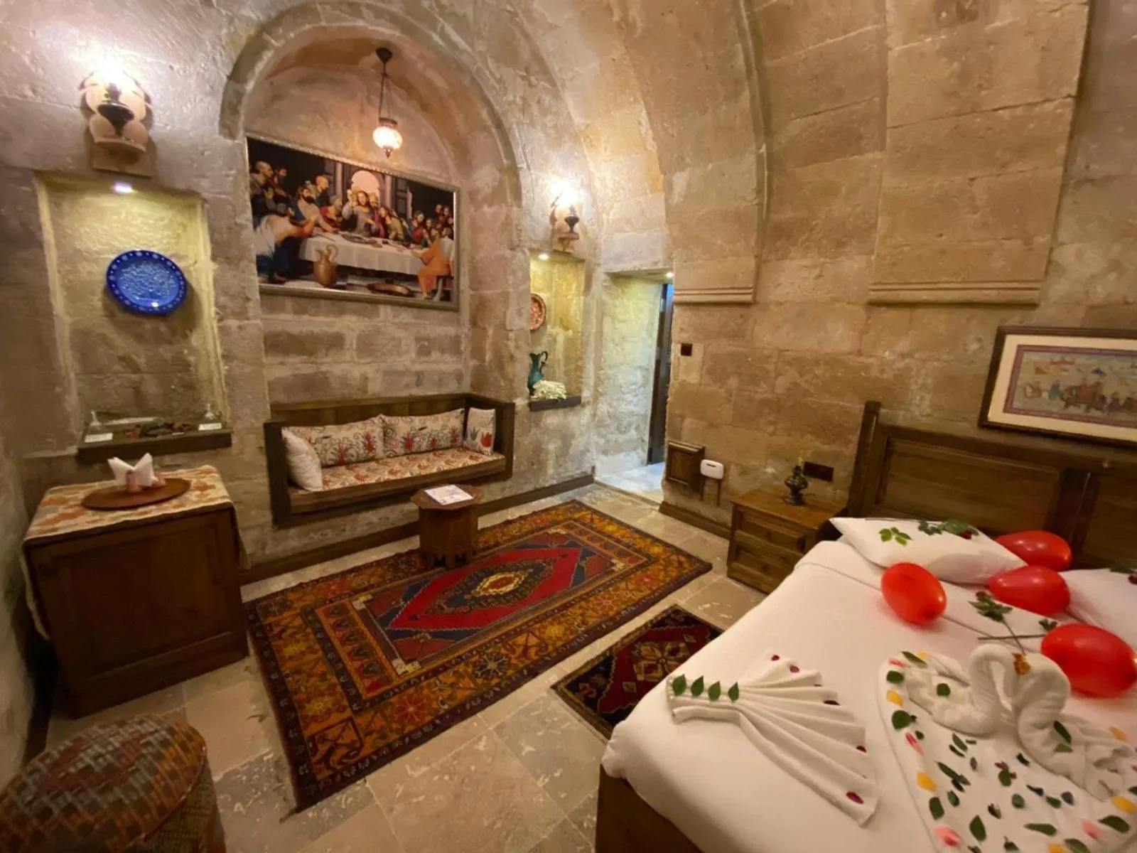 Bed in Ürgüp Inn Cave Hotel