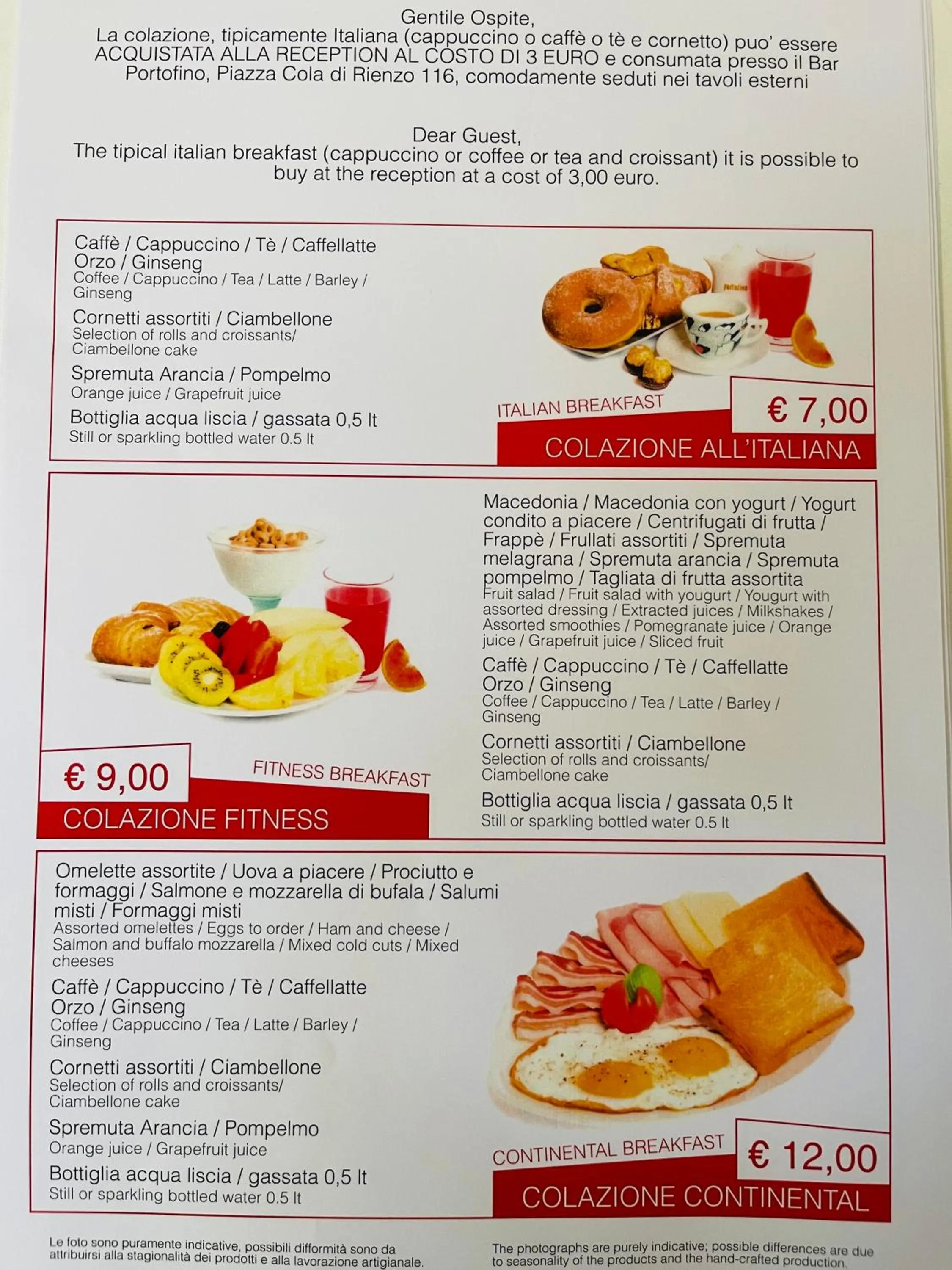 Italian breakfast in Cola Di Rienzo Suite Guest House