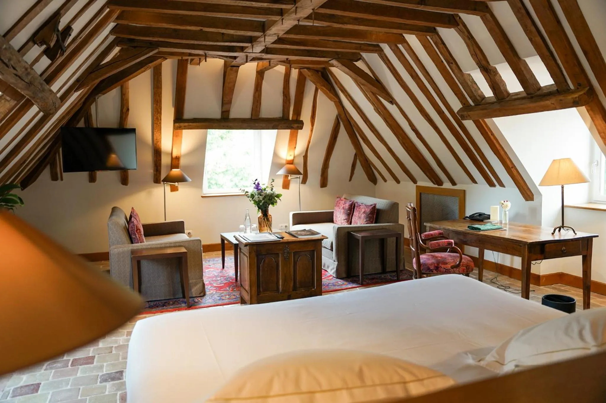 Bedroom, Bed in Hostellerie De Levernois