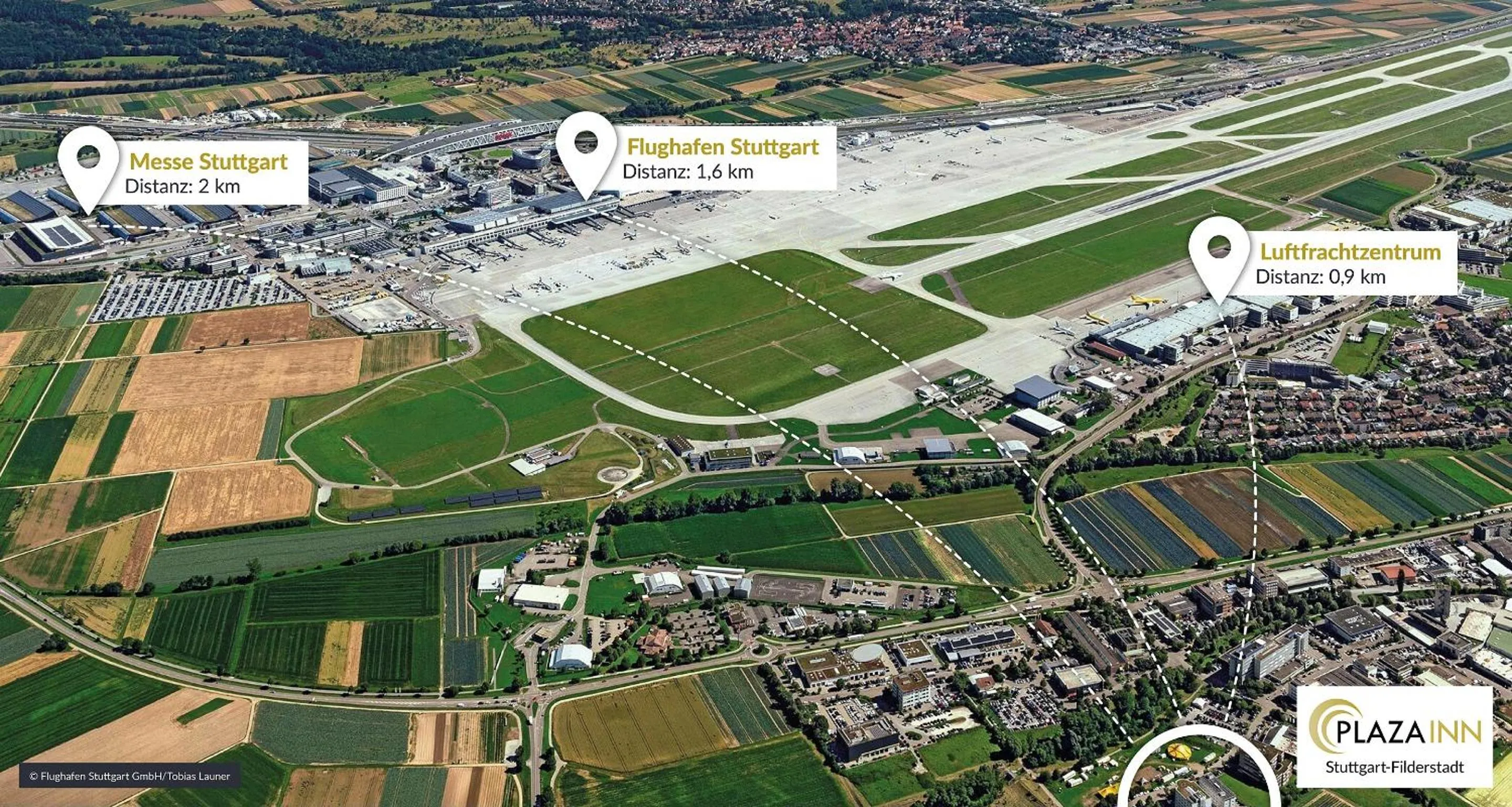 Bird's eye view in PLAZA INN Stuttgart Airport Messe