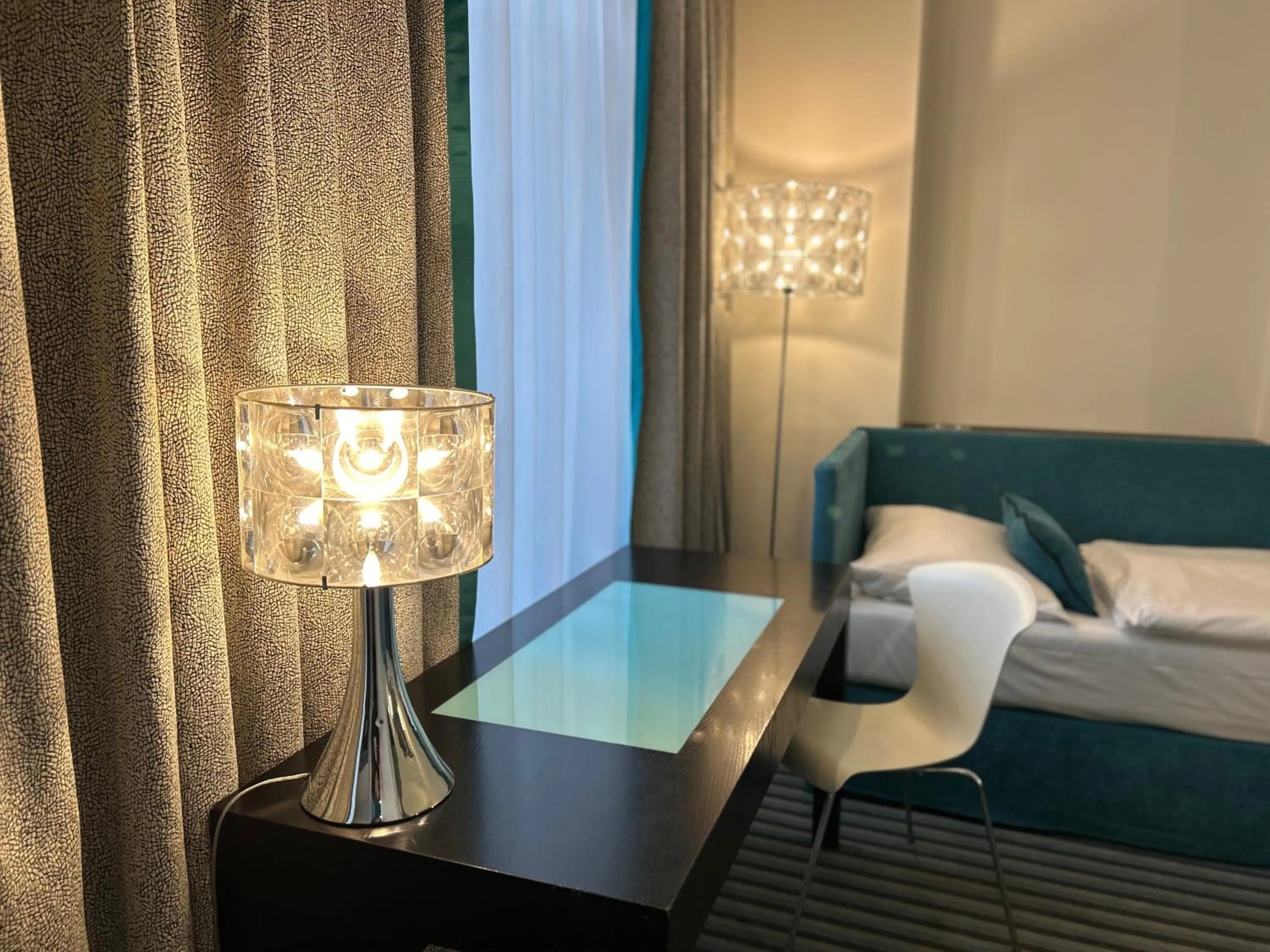 Seating area in Red & Blue Design Hotel Prague