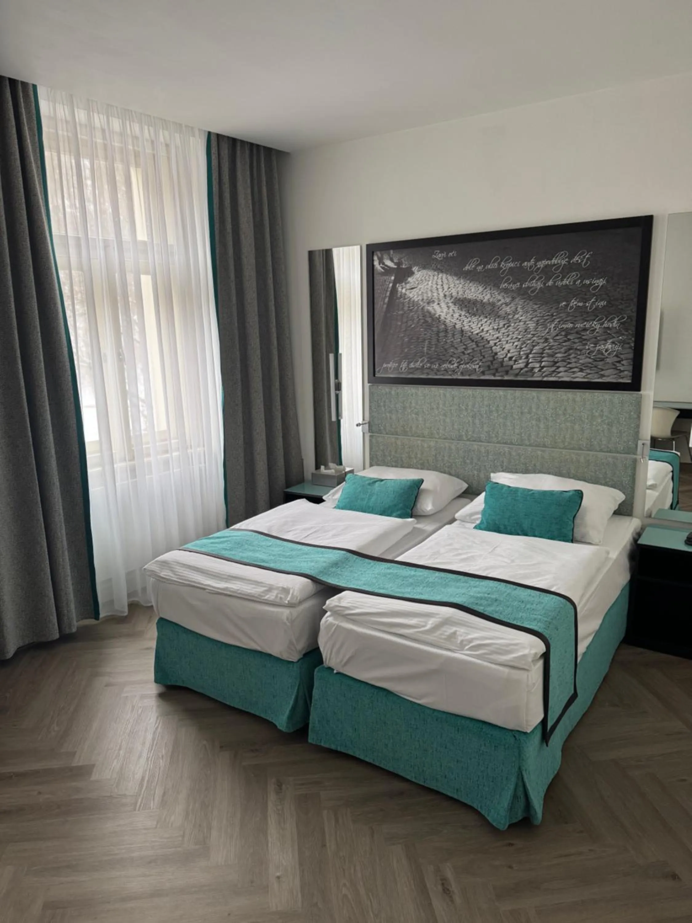 Bed in Red & Blue Design Hotel Prague